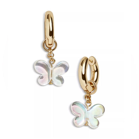 BAUBLEBAR Vanessa Iridescent Butterfly Charm Huggie Hoop Earrings, New w/Tag $44