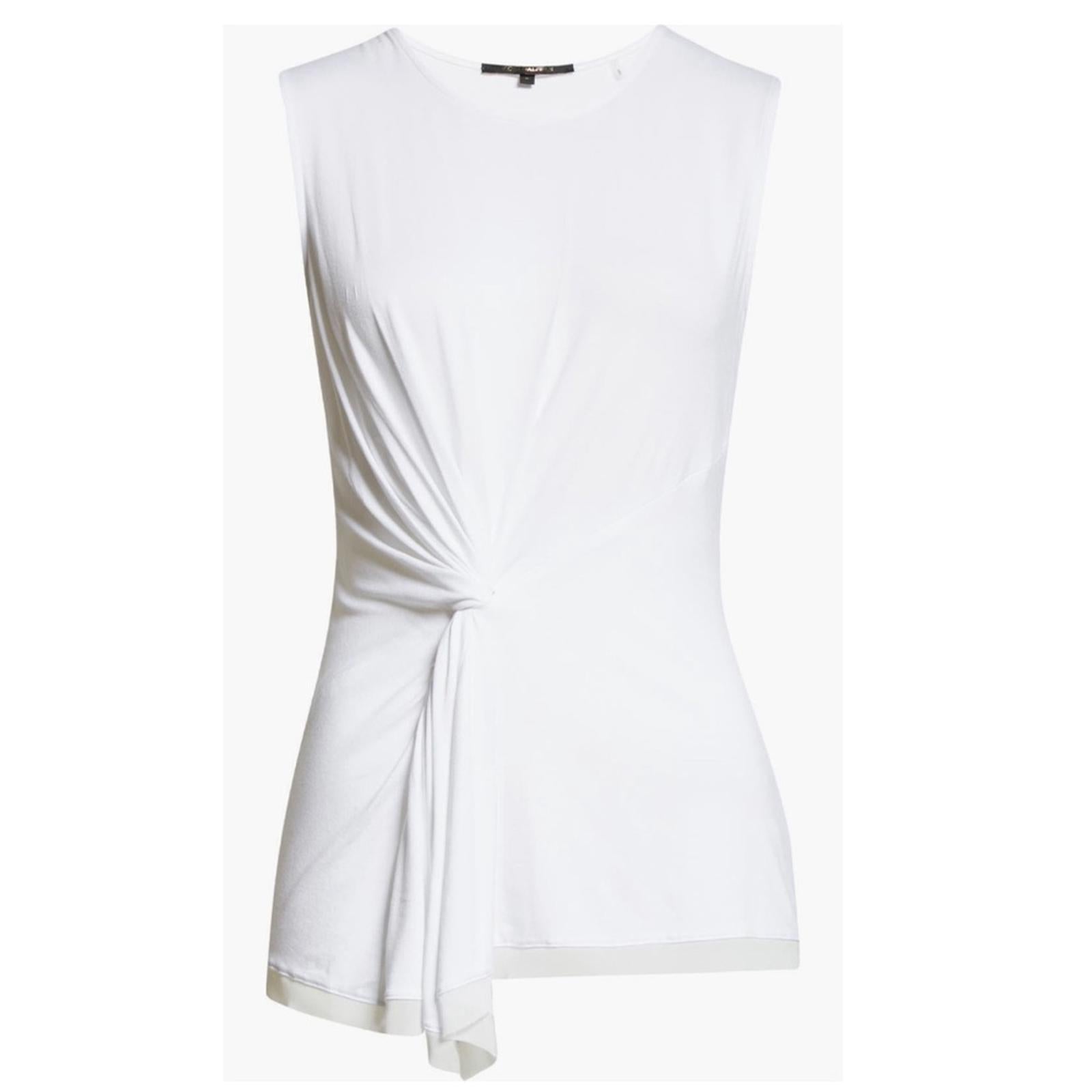 Kobi Halperin Stevie Knotted Sleeveless Top, White Size XS New w/Tag Retail $148