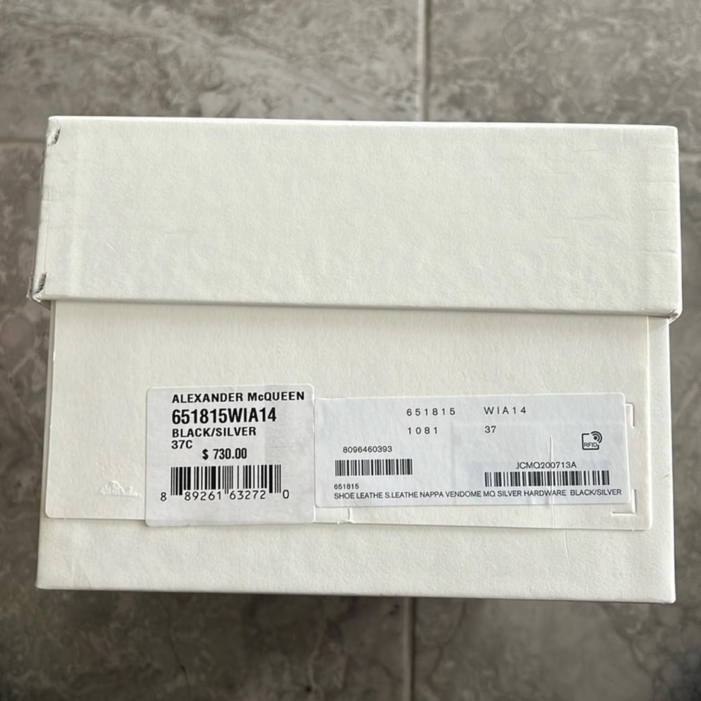 Alexander McQueen Leather Punk Stud Ballerina Flats Size 37 New in Box +Dust Bag