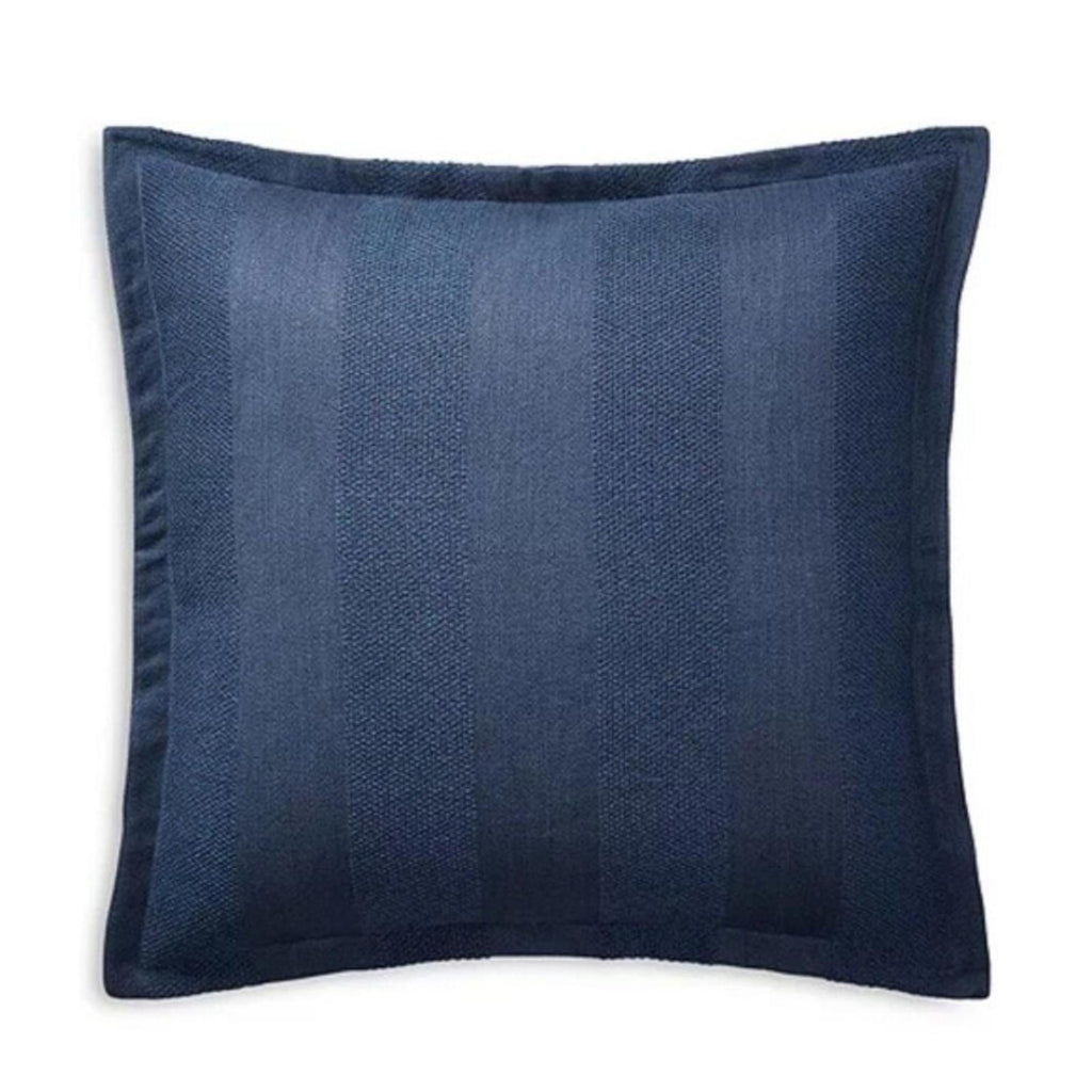 Ralph Lauren Eva Woven-Stripe Euro Sham in Dark Blue, NWT