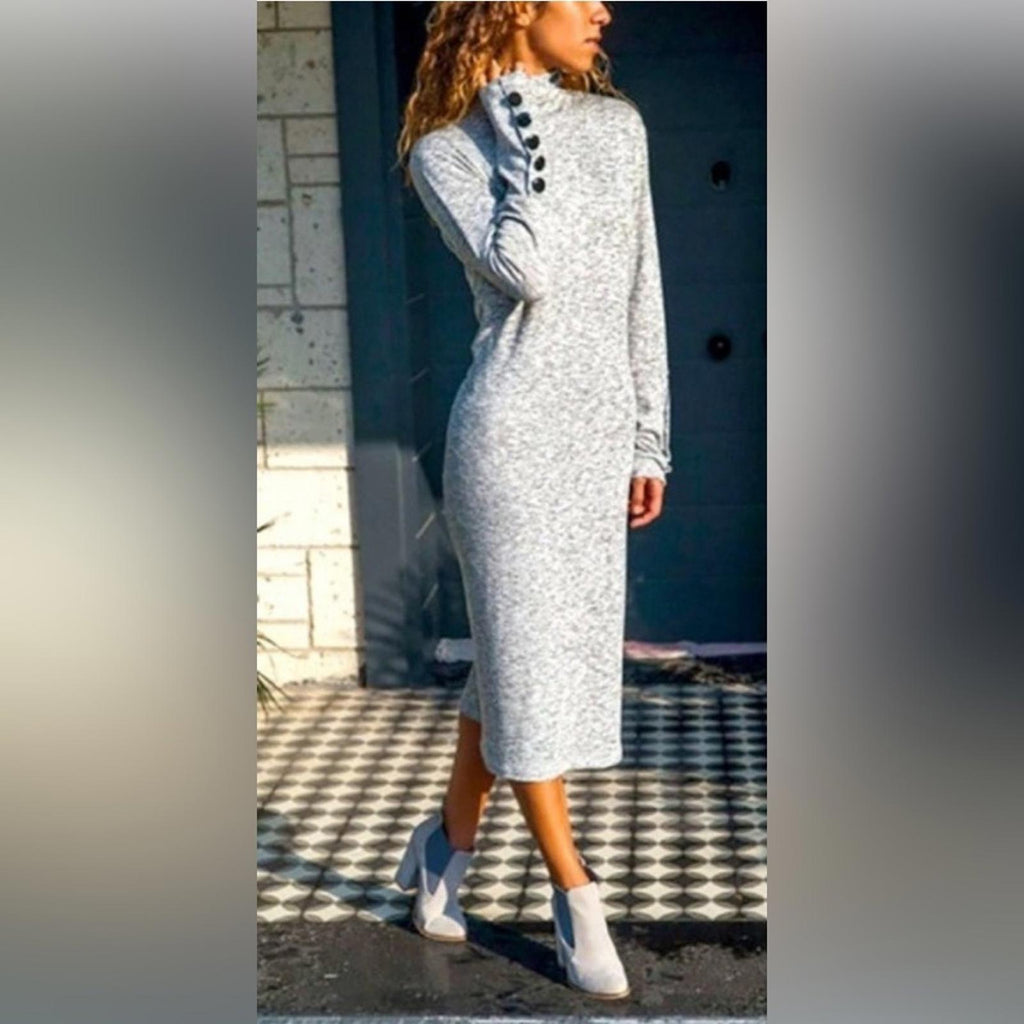 J.Jill Sweater Dress Turtleneck Long Sleeve Heather Grey Size M New w/Tag