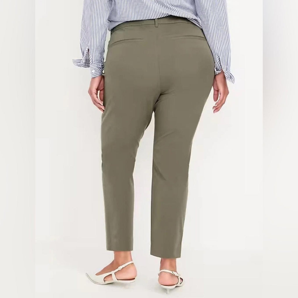 Old Navy Green High-Rise Pixie Skinny Ankle Pants Never-Fade, Size 24