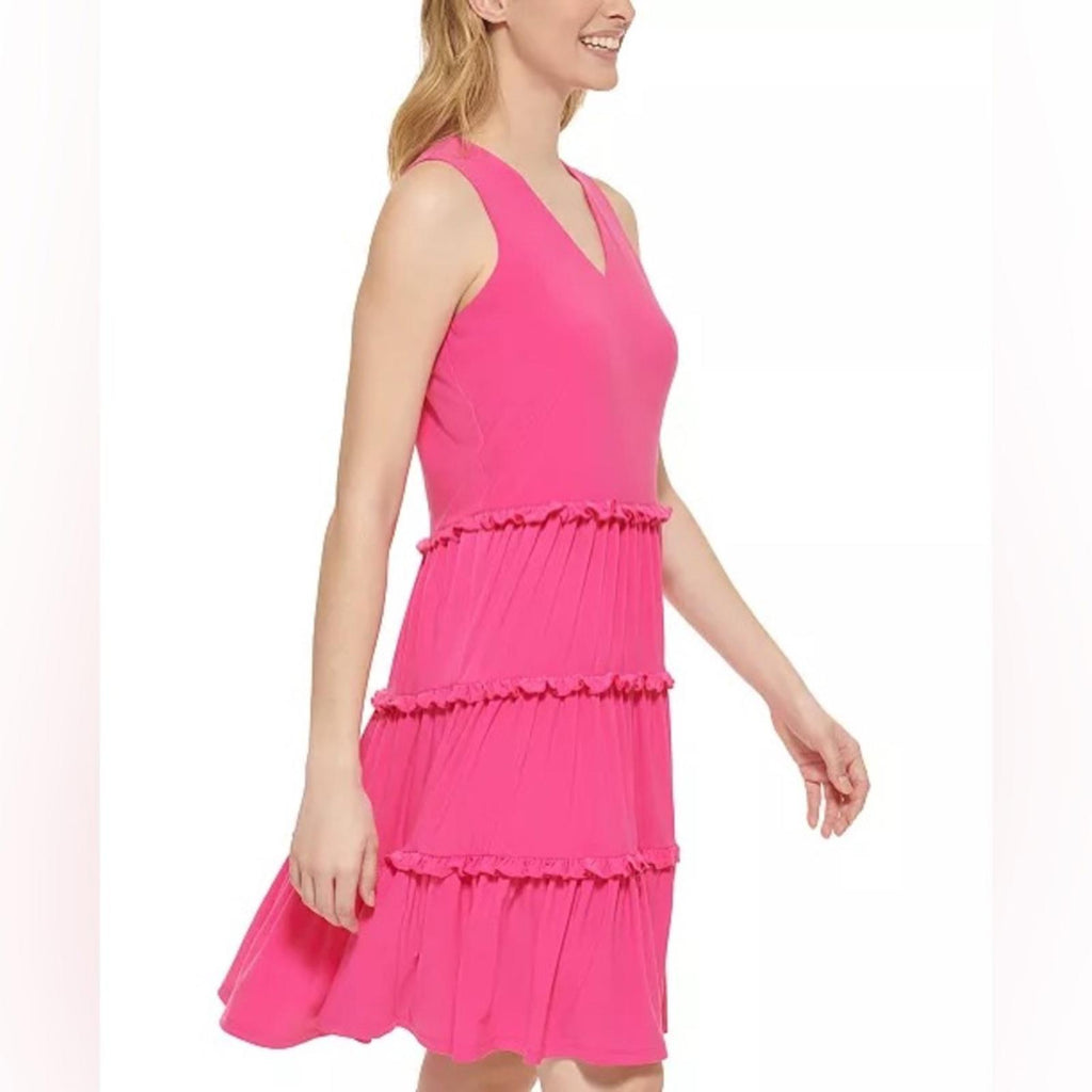 Tommy Hilfiger Tiered Jersey Shift Dress in Hibiscus Pink Size 4 NWT - SOLD OUT