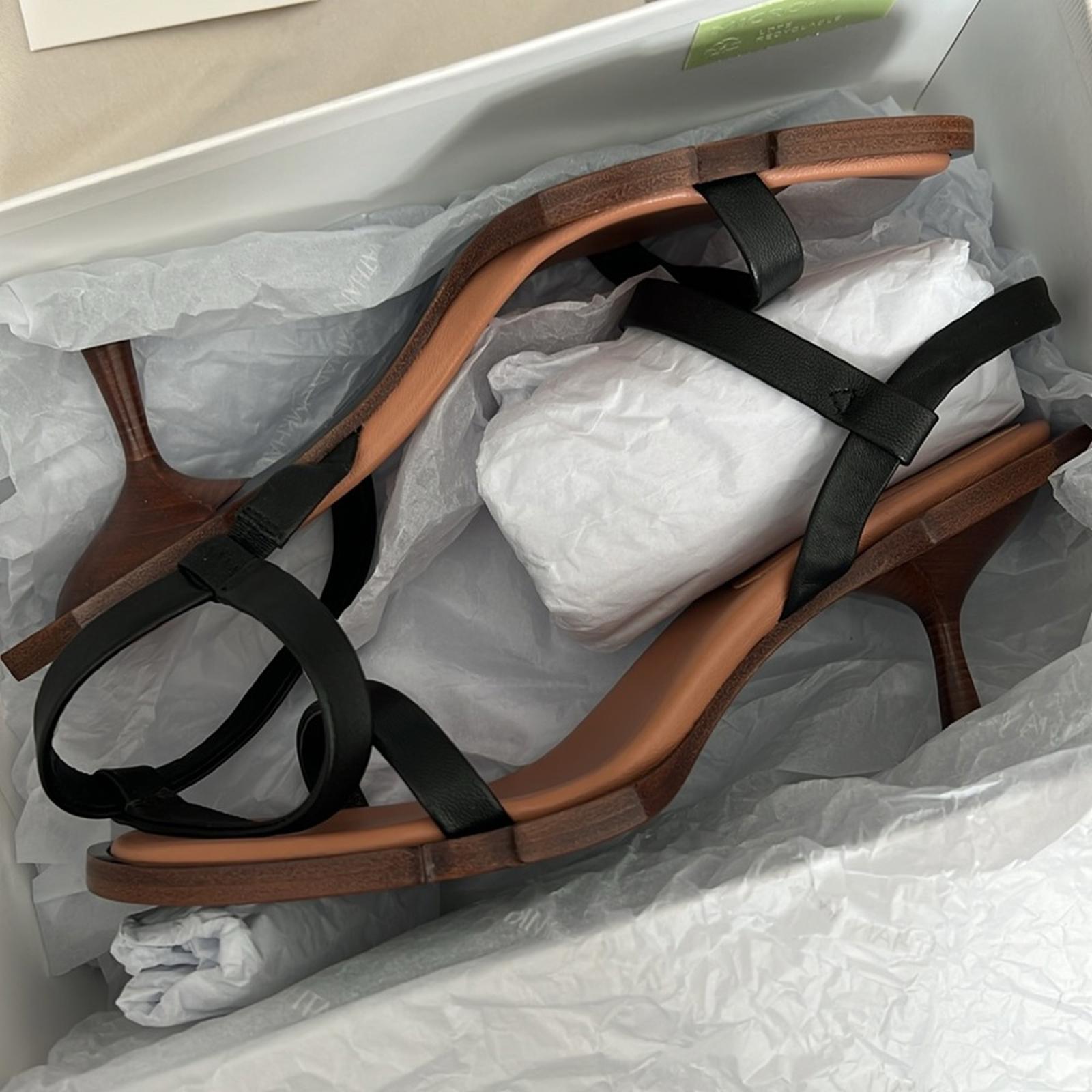 Simkhai Roma Heeled Leather Sandals, Black Size 41 New in Box