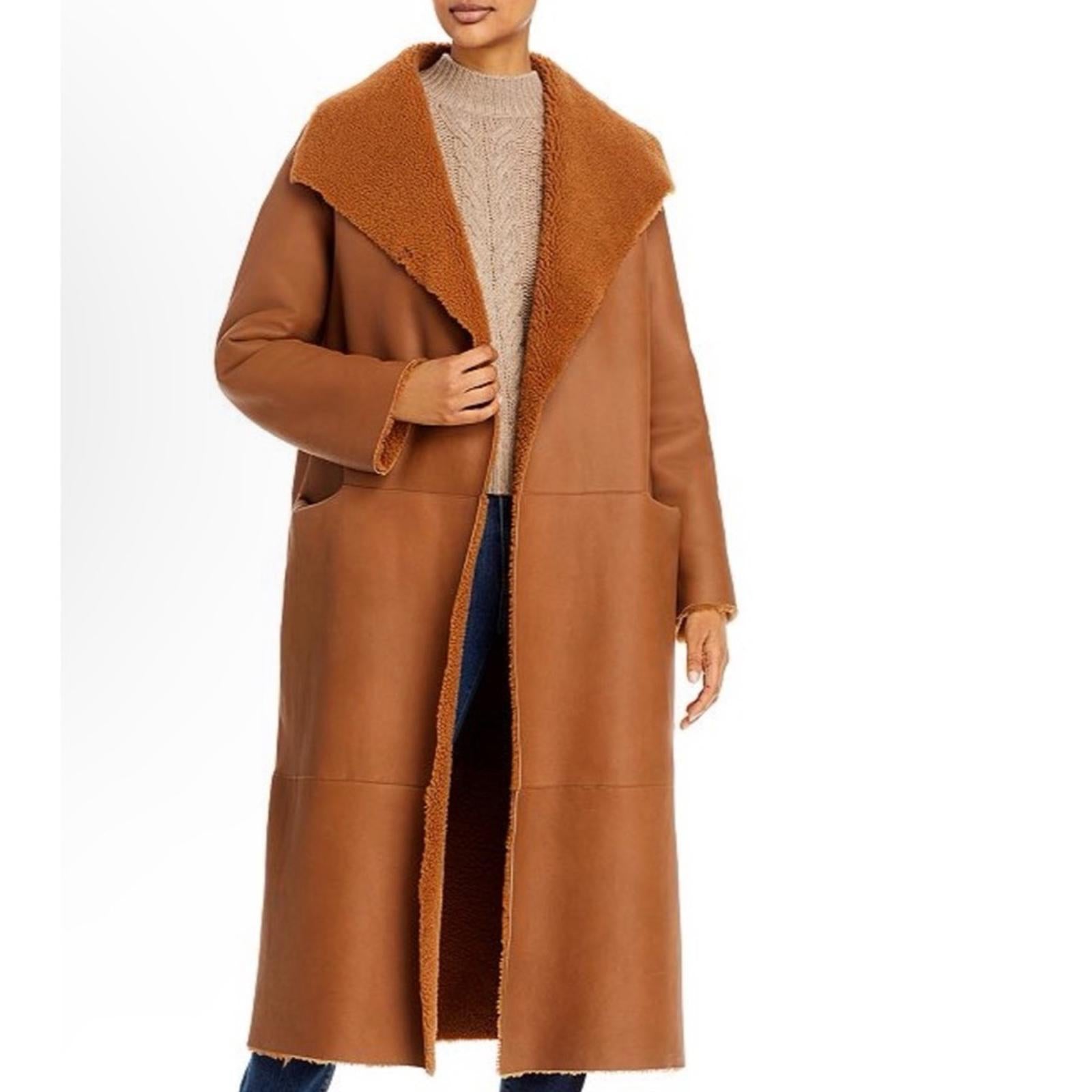 Nour Hammour Reversible Shearling Coat, FR 36 US 2-4 New