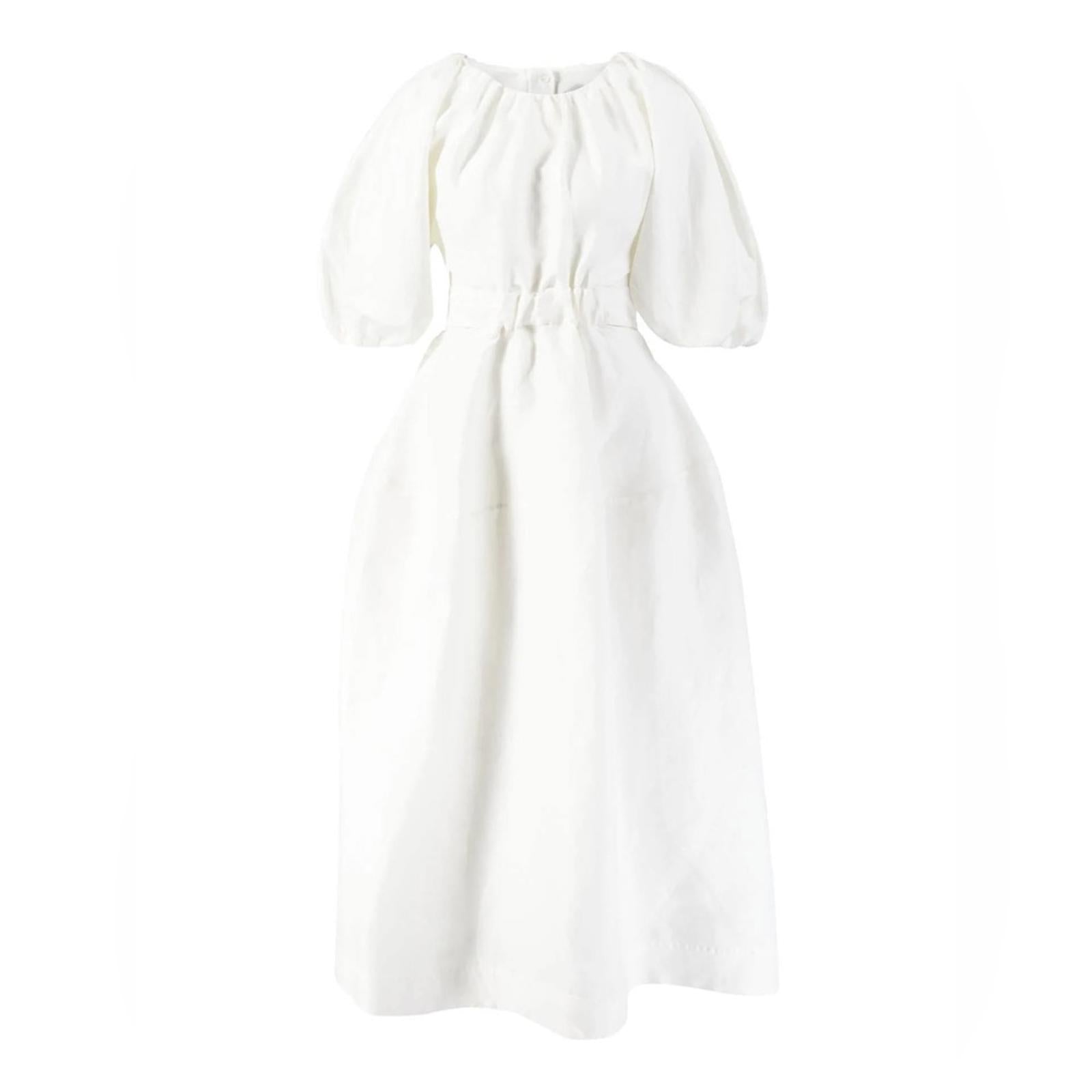 New AJE Mimosa Cut-Out Midi Dress in White, Size AU6 US2 New w/o Tag