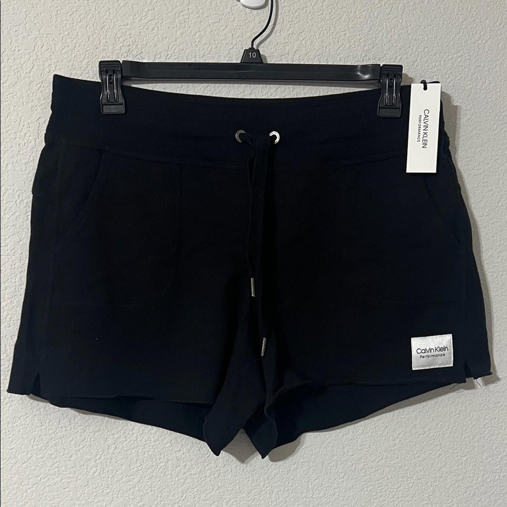 Calvin Klein Performance Ribbed Waist Shorts in Black, Size XL, NEW