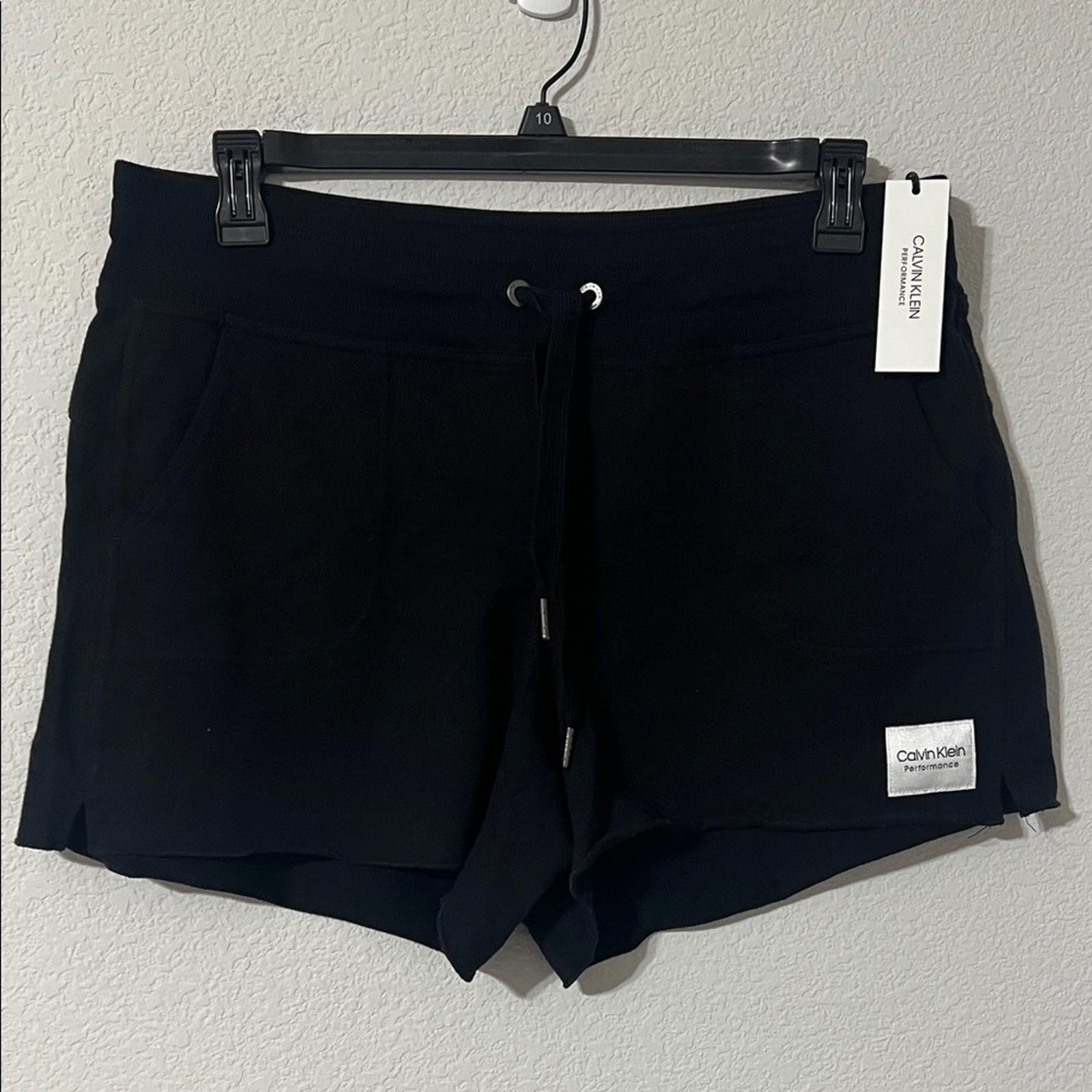 Calvin Klein Performance Ribbed Waist Shorts in Black, Size XL, NEW