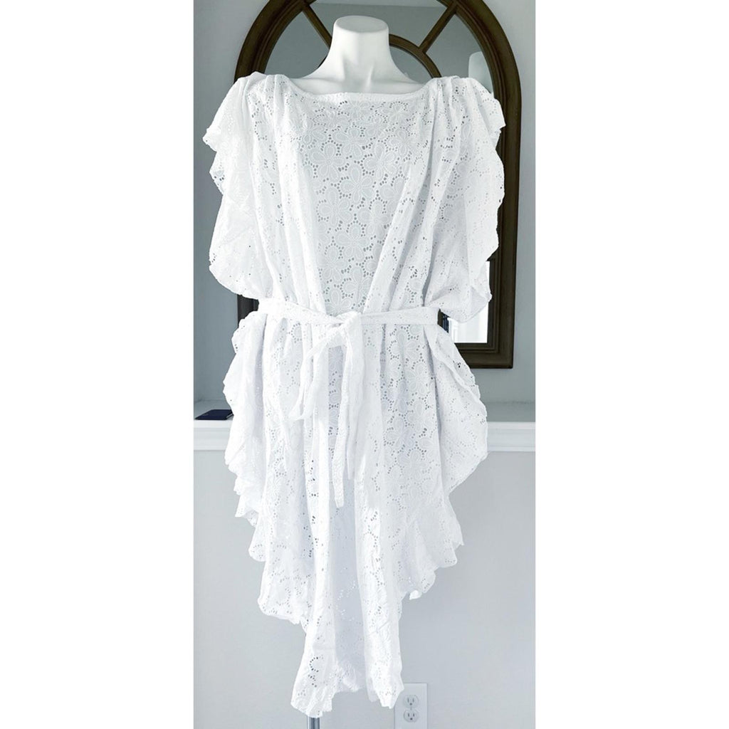 NWT Jag Women's The Eden Dress, White Eyelet Size S/M New w/Tag Retail $406