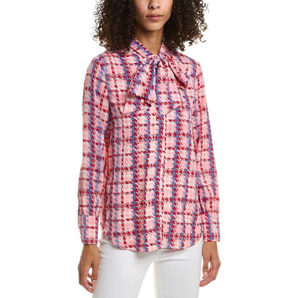Gracia Aztec Print Long Sleeve Button Down Top, Size L New w/Tag $92
