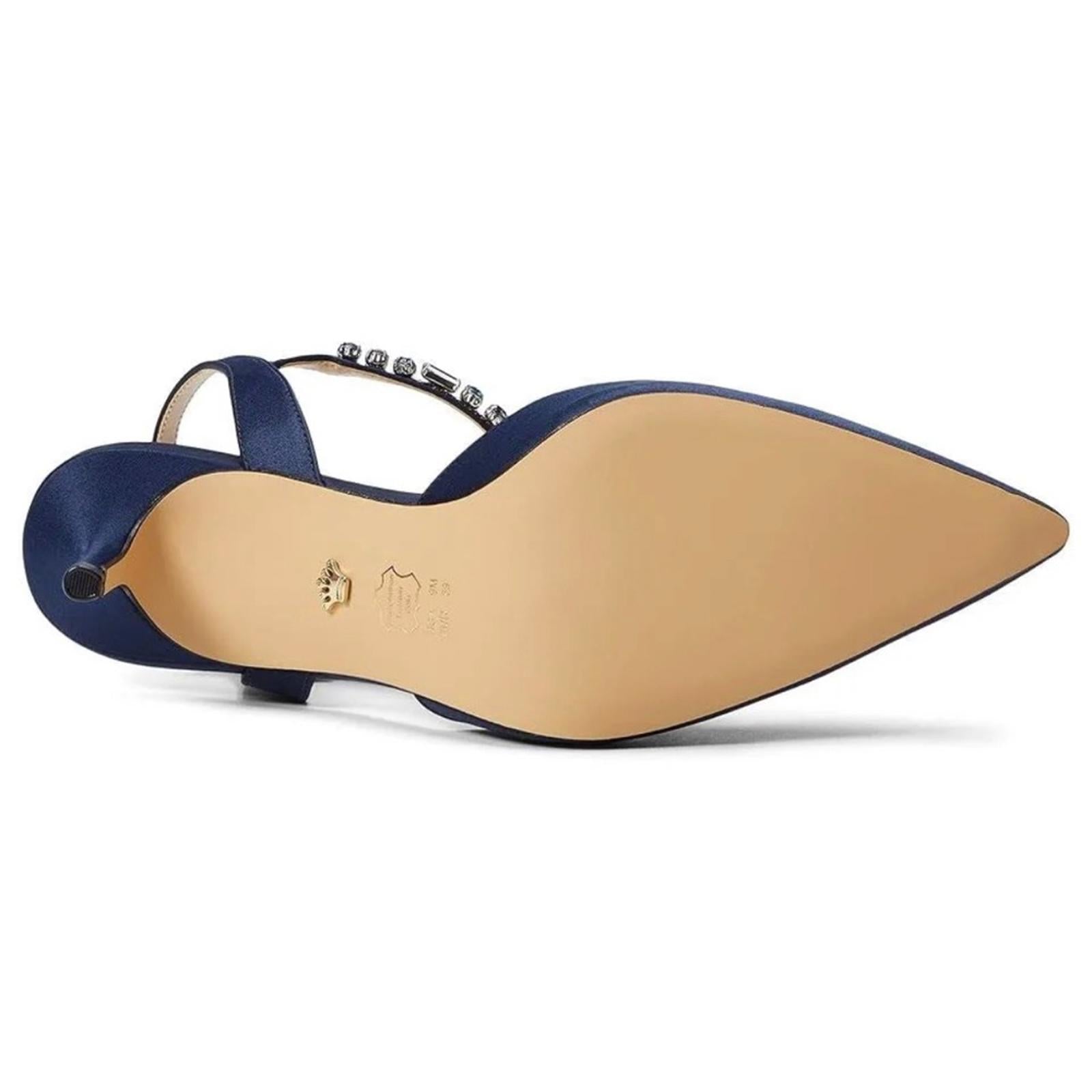 NEW Nina Tucker Crystal Dress Pump, New Navy Luster Satin Size 10M (New in Box)