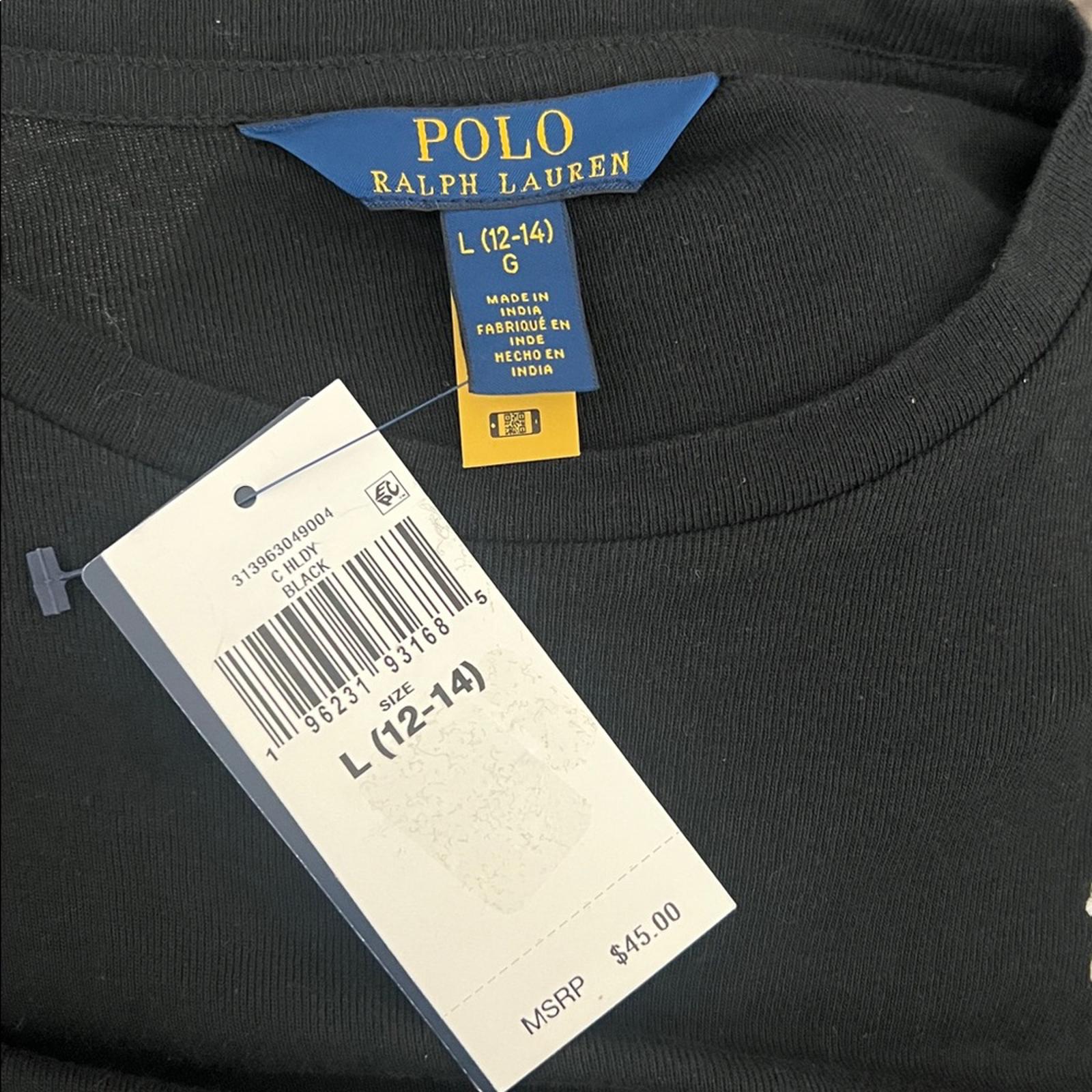 Polo Ralph Lauren Ruffled Cotton-Modal Long-Sleeve Sweatshirt, Size L(12-14) NWT