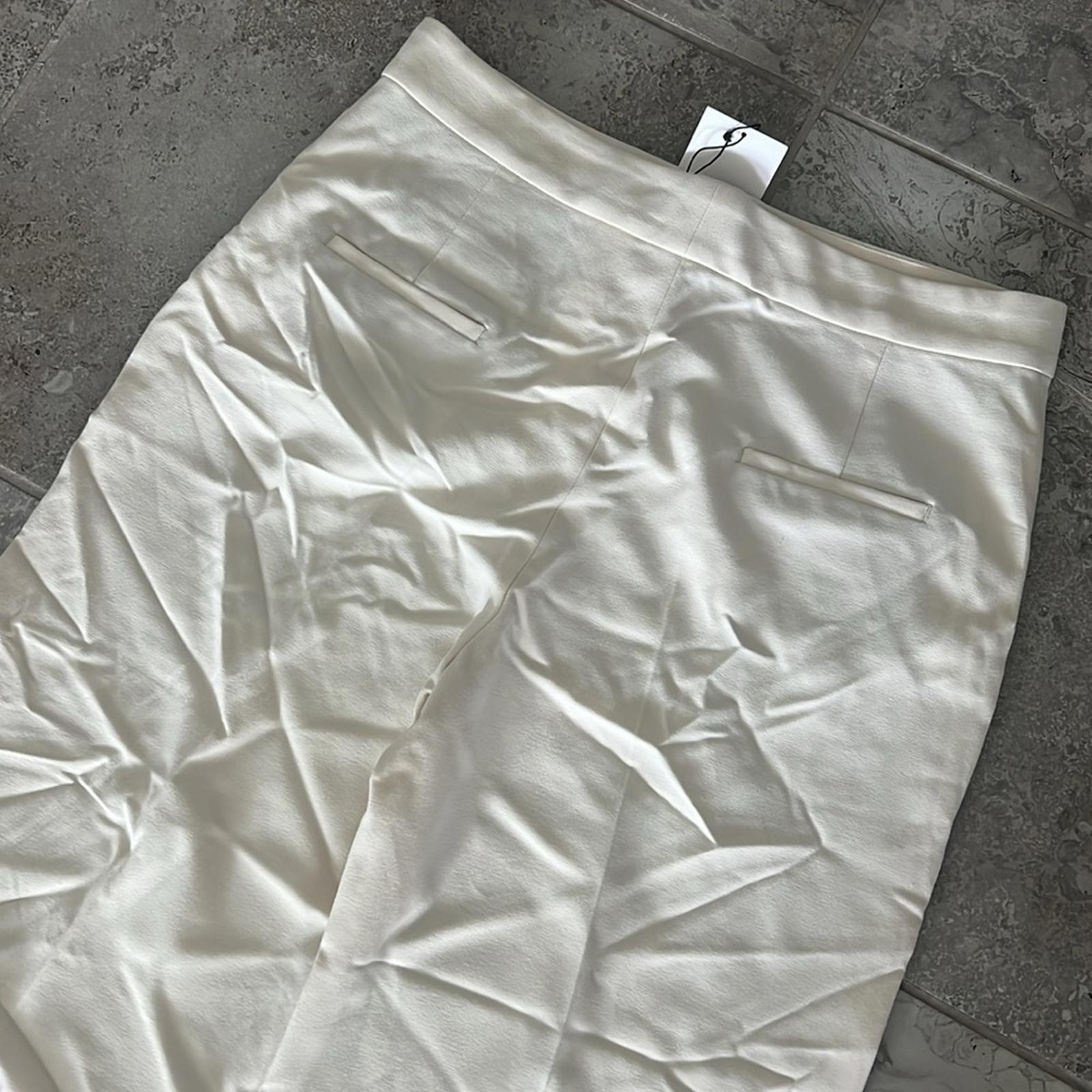 ZARA High-Waisted Wide Leg Pants, Cream White Size XL New w/Tag $89.90