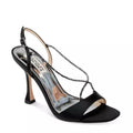 Badgley Mischka Neville Embellished Sandals Black Satin Size 6.5 NEW in Box $225