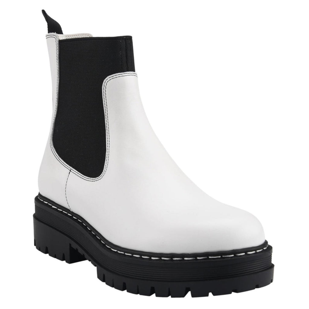 Marc Fisher Patrick Chelsea Lugsole Boots, White Size 8.5 New in Box Retail $199