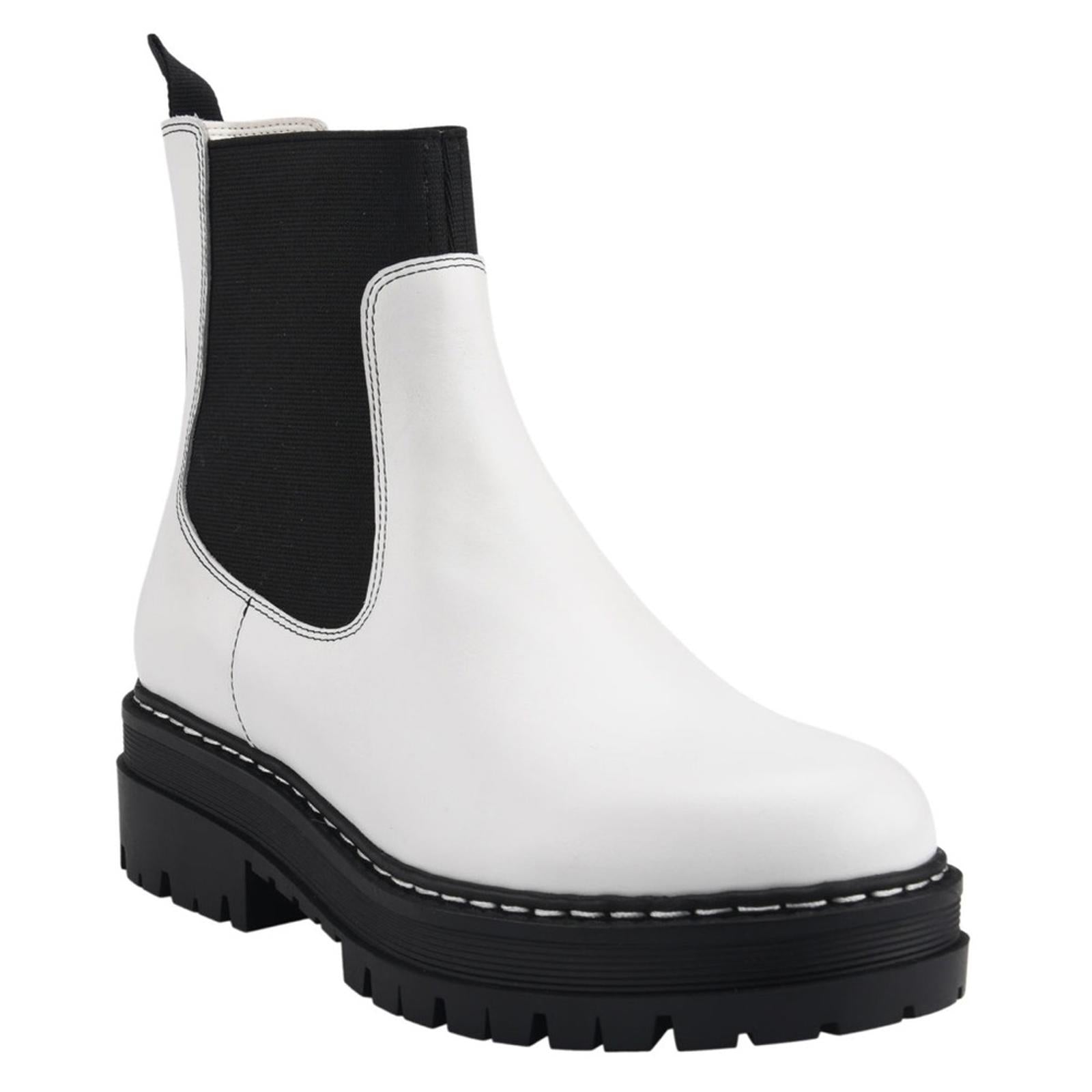 Marc Fisher Patrick Chelsea Lugsole Boots, White Size 8.5 New in Box Retail $199