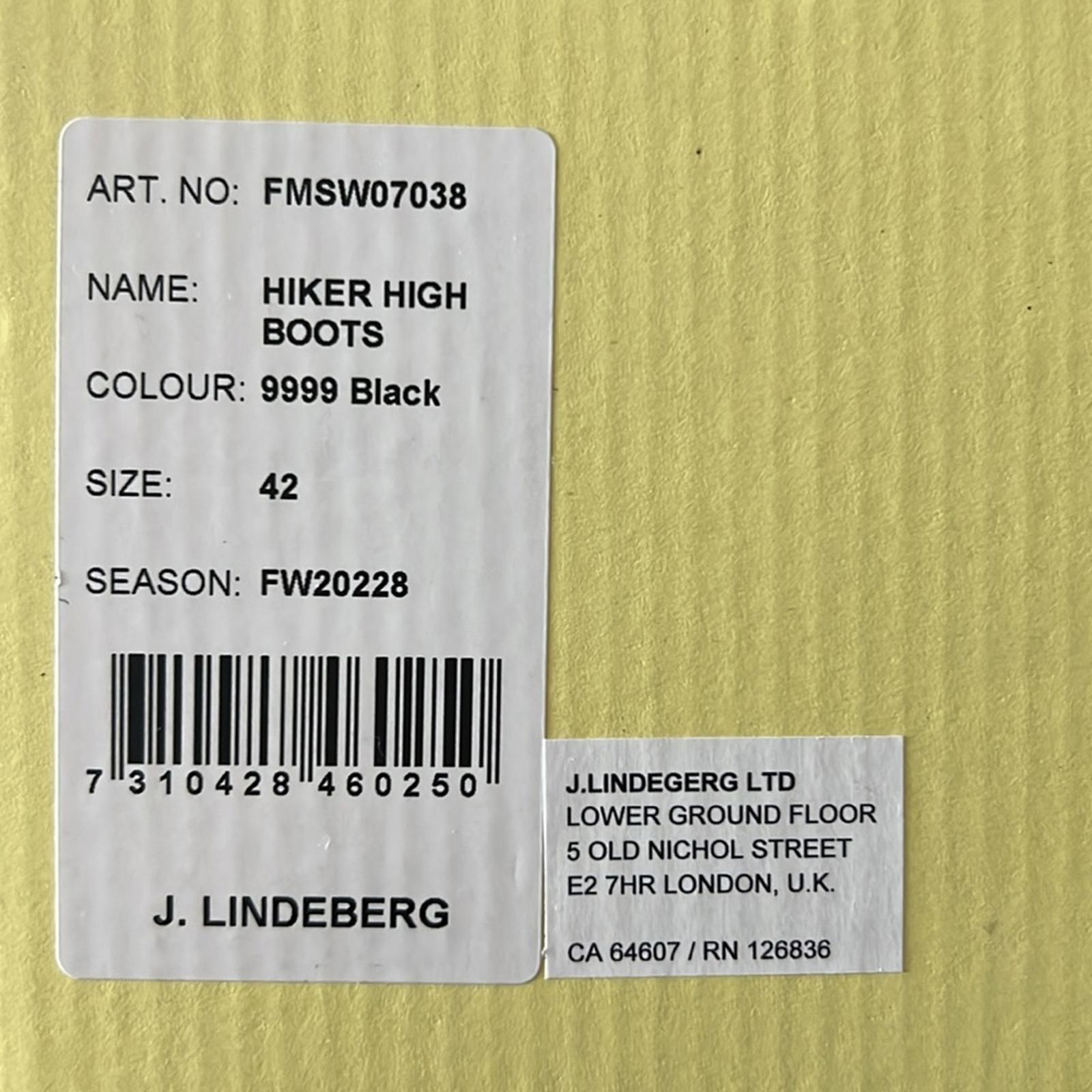 J. Linderberg Hiker High Boots in Black, Size 42 New in Box