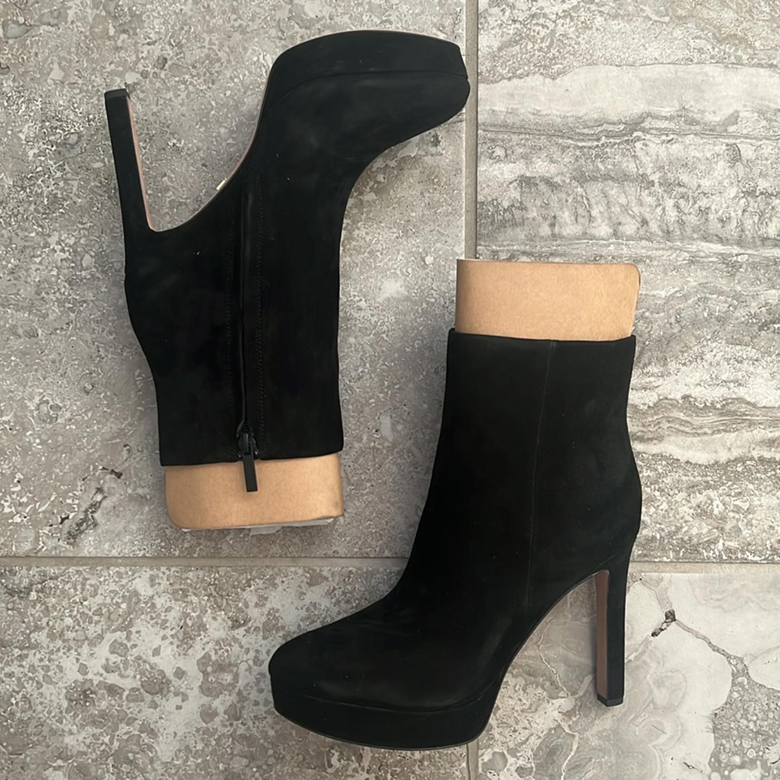 Veronica Beard Dali Suede Platform Ankle Boots, Black Size 8 New in Box $550