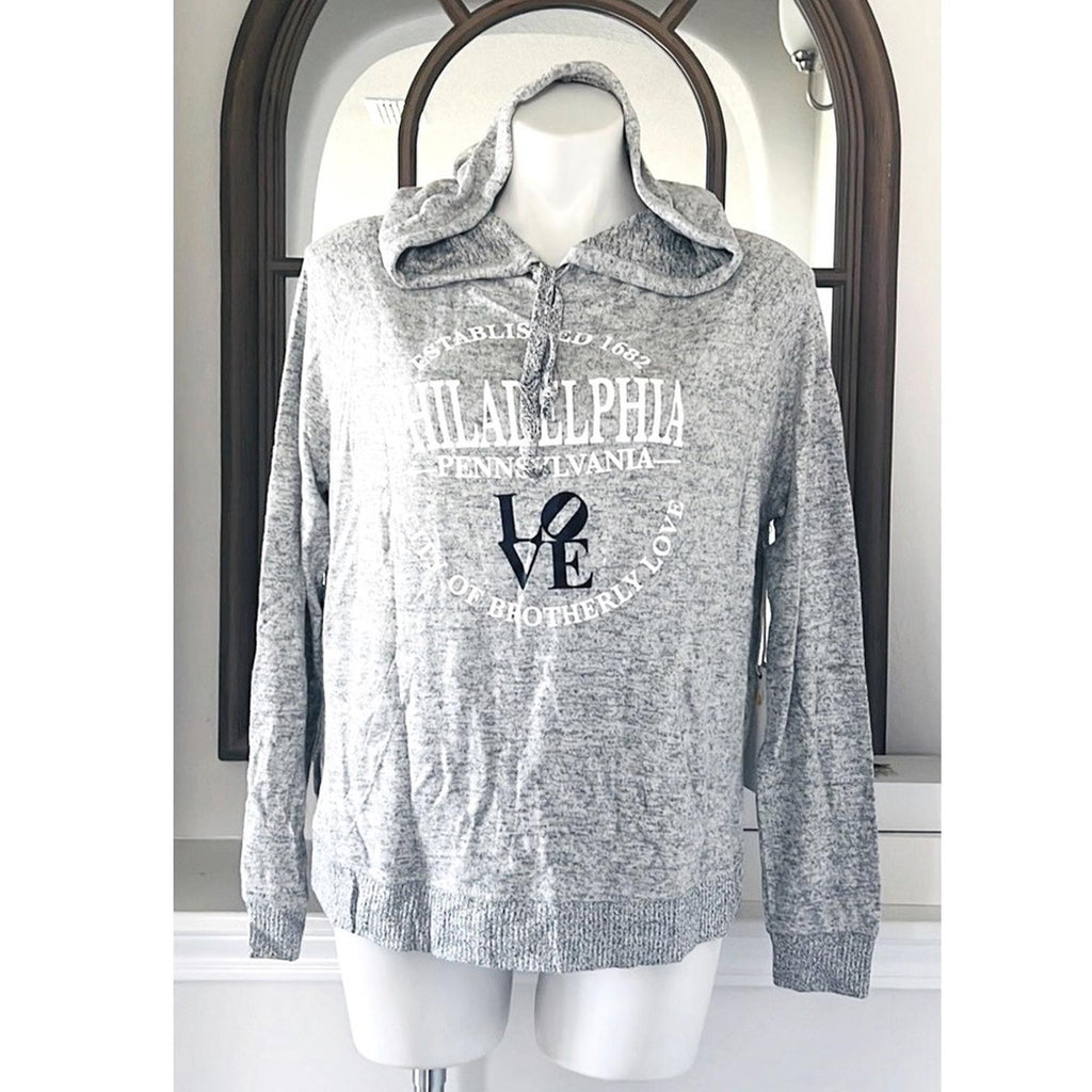 NEW Ocean Drive Hoodie PHL Hacci Heather Grey, Size M New with Tag