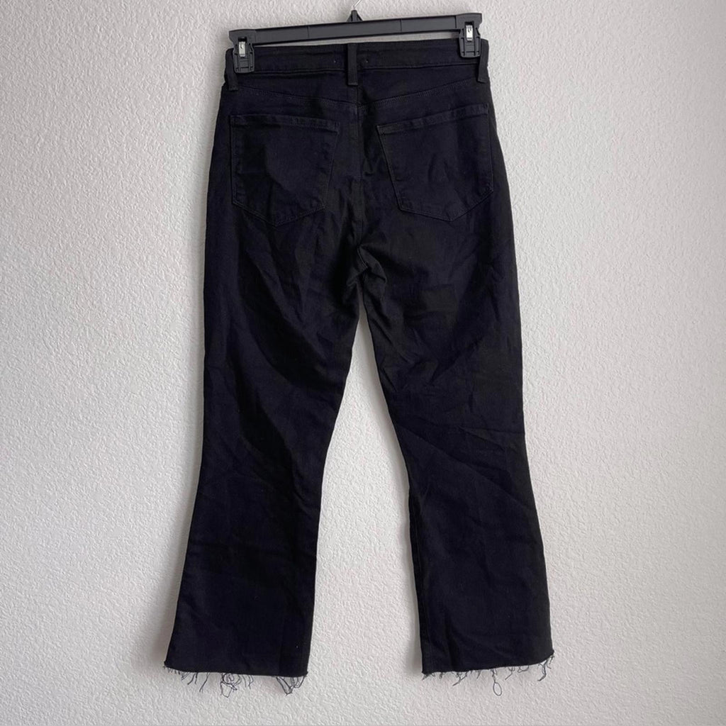 L’Agence Kendra High Rise Crop Flare Jeans in Black, Size 28 NWT Online for $275