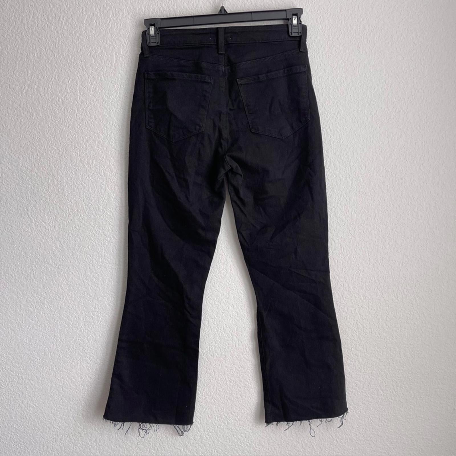 L’Agence Kendra High Rise Crop Flare Jeans in Black, Size 28 NWT Online for $275