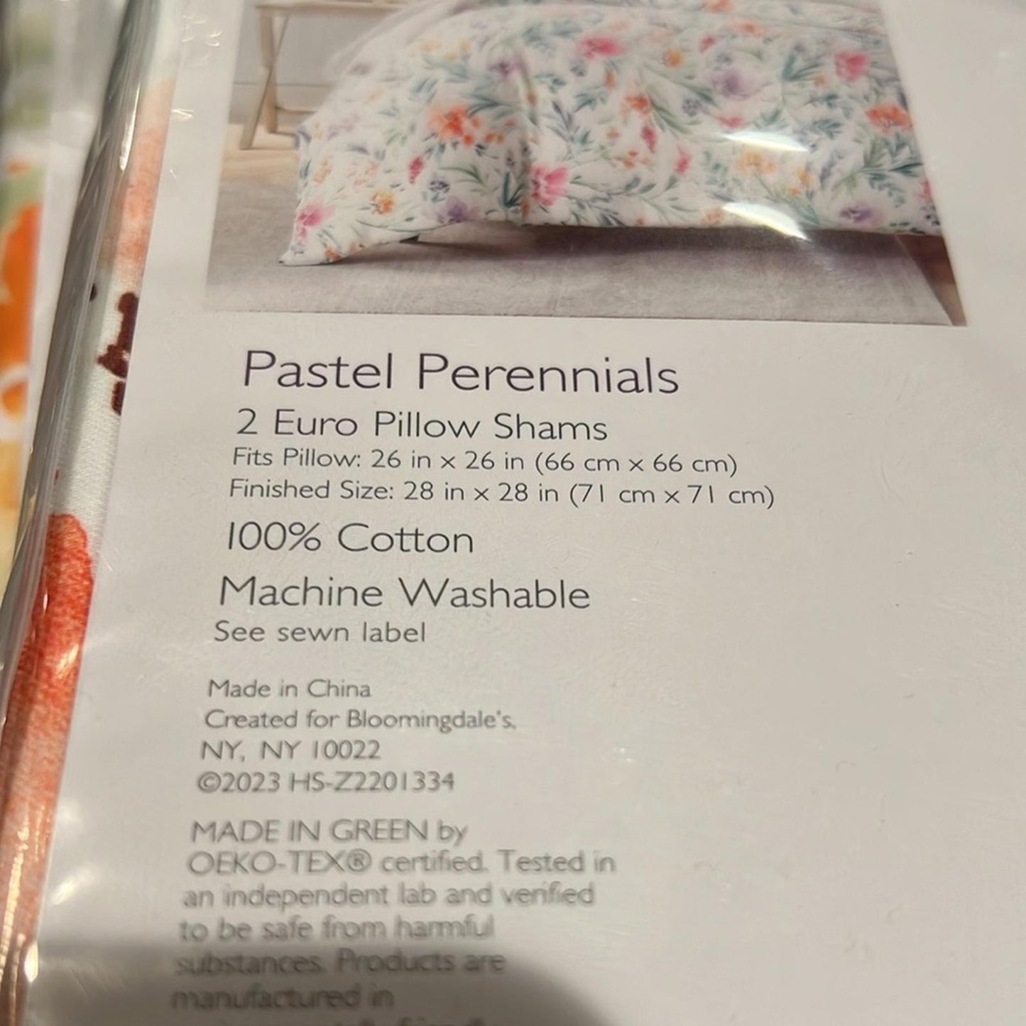 2 SKY Pastel Perennials Floral Euro Shams in Multi, New in Box $145