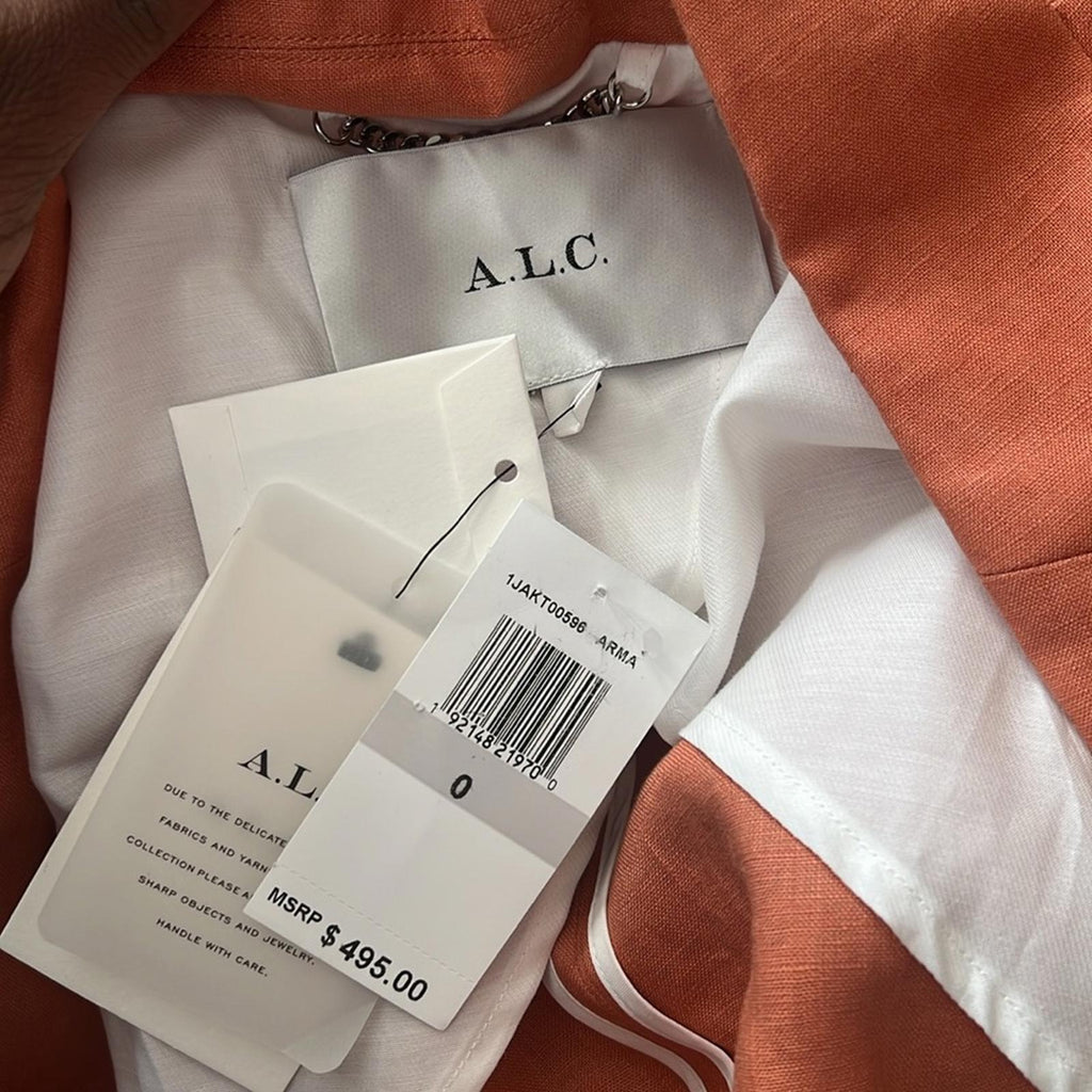 A.L.C. Arlo Linen Blazer, Size 0 New w/Tag Retail $495 SOLD OUT!
