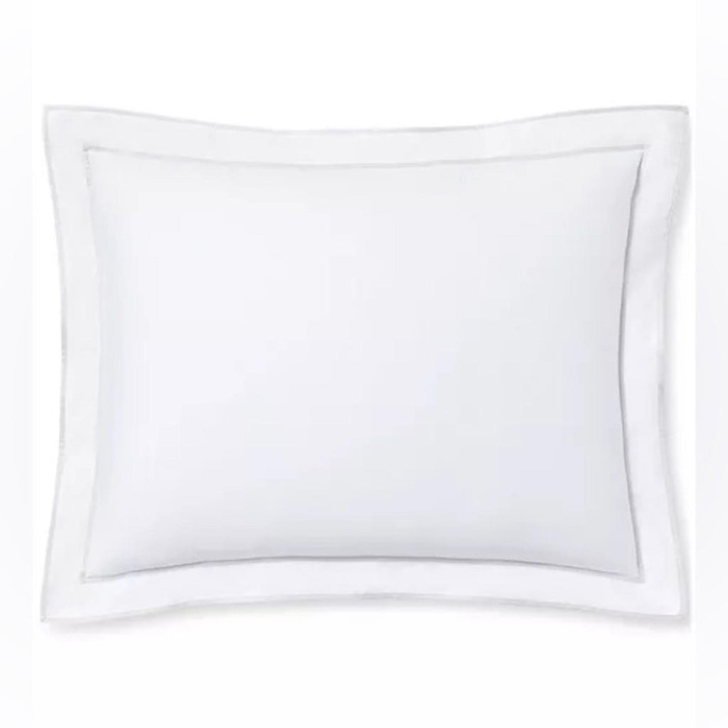Lauren Ralph Lauren Spencer Sateen Border Sham in White/Sift Grey, Standard NWT