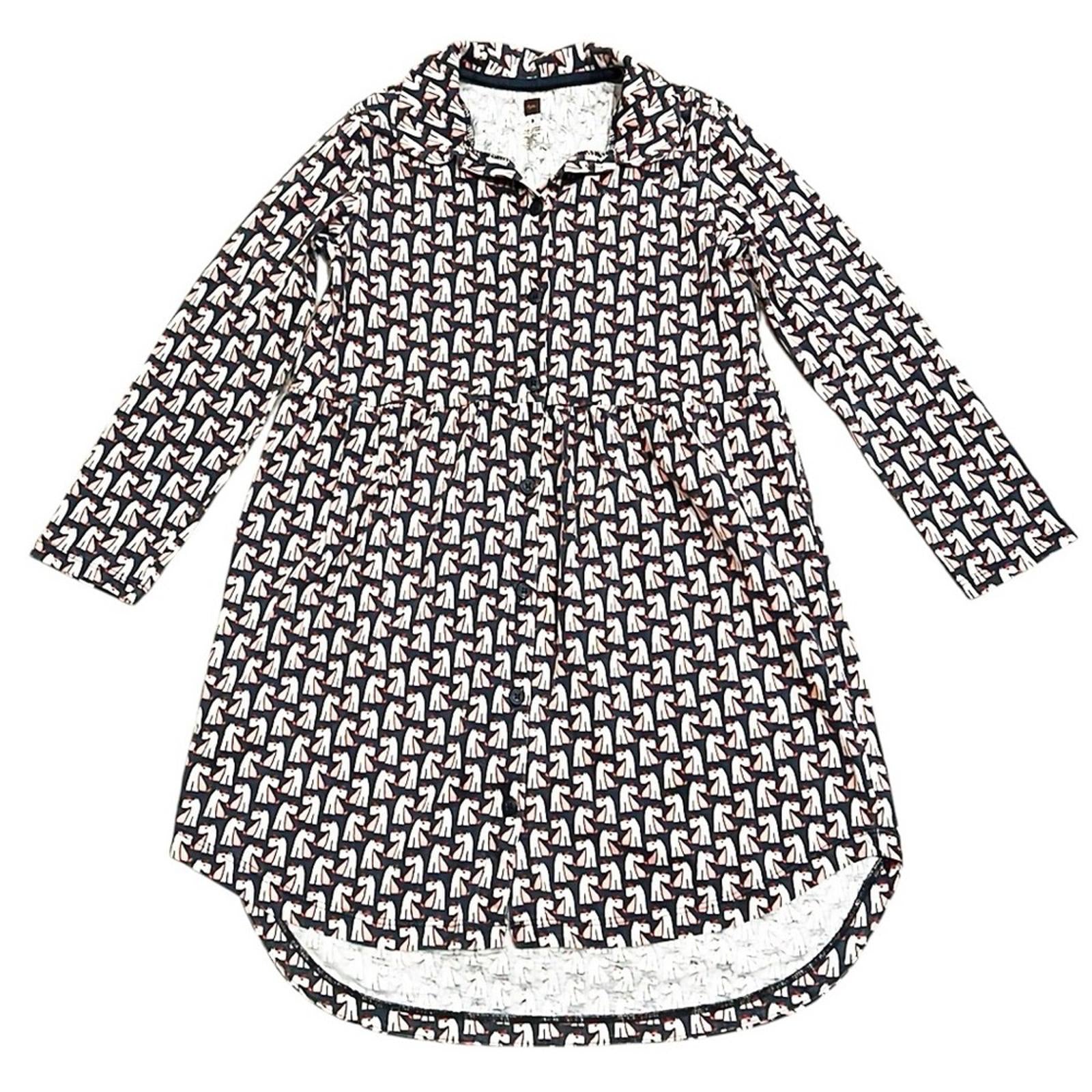Tea Collection Scottish Dog Print Long Sleeve Shirt Dress, Size 8 EXCELLENT!