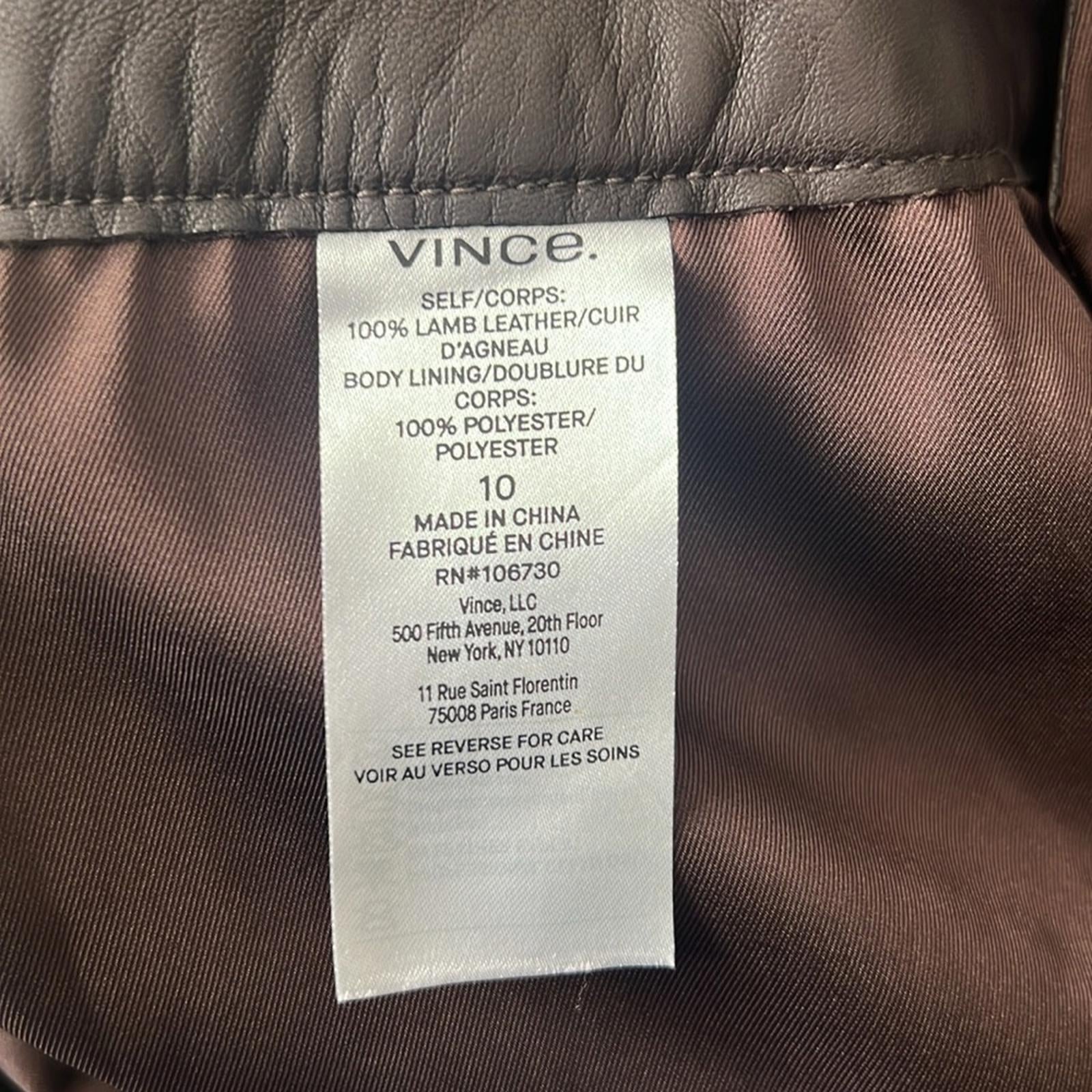 Vince Leather Flare Pants in Brown, NWT, Size 10
