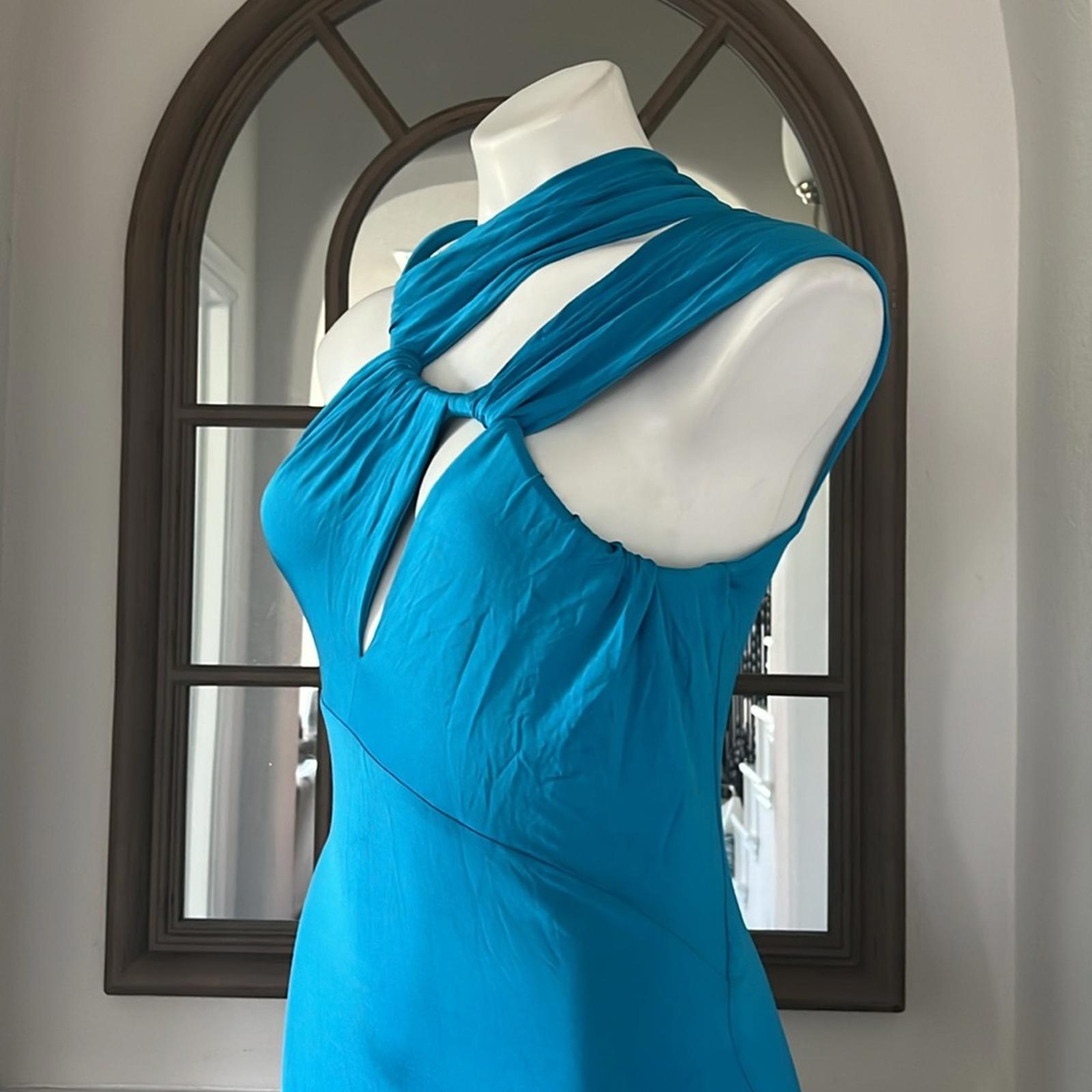 Et Ochs x Revolve June Cutout Ruched Gown in Cyan Blue Size 6 New w/Tag $1,695