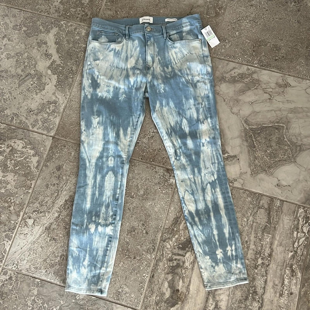 Frame Denim Le Skinny Jeanne Mid-Rise Jeans Medium Wash, Size 34 (fits like 32)