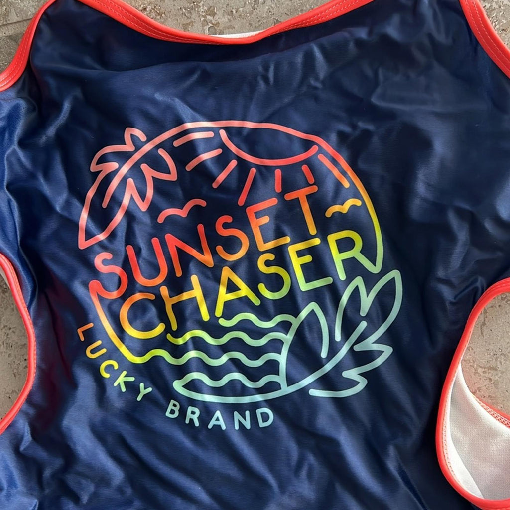 Lucky Brand Girls' One-Piece Swimsuits UPF 50+ Sun Protection Size L(12/14) NWT