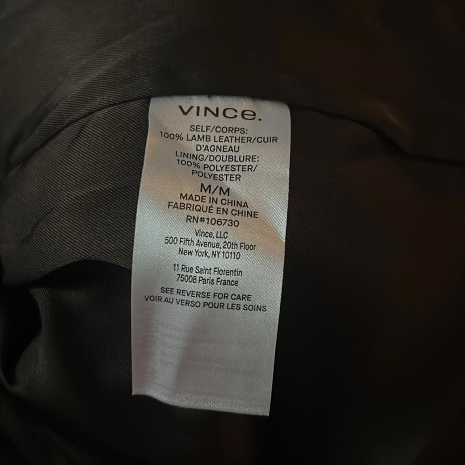 Vince 100% Lamb Leather Safari Jacket in Brown, Size M New w/Tag Retail $1495