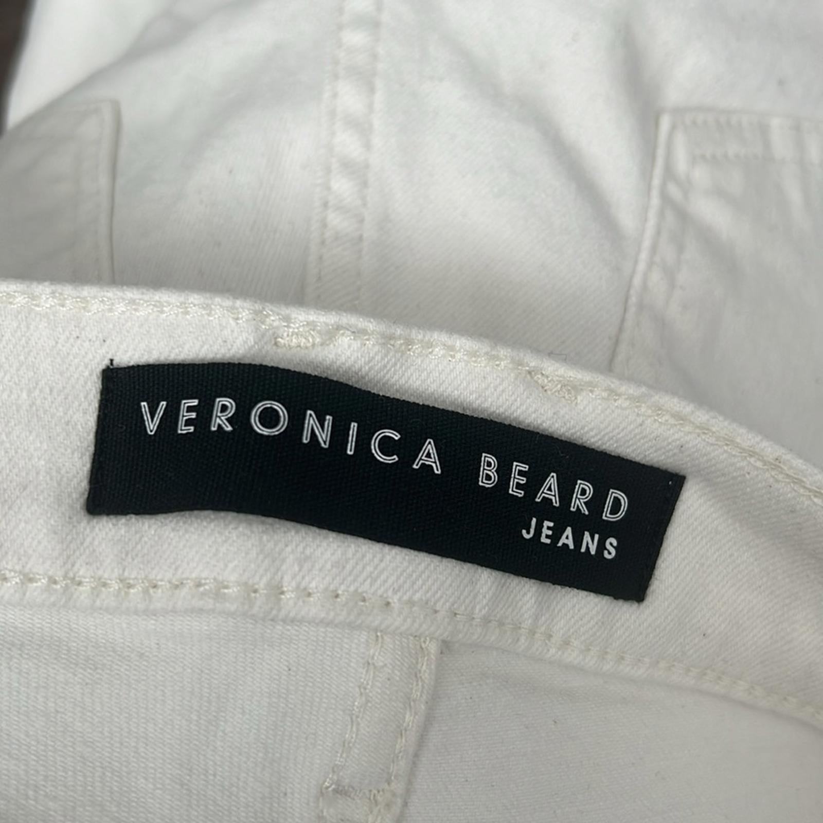 Veronica Beard Jean Carly Raw Hem Kick Flare Jeans White Size 24 New w/Tag $218