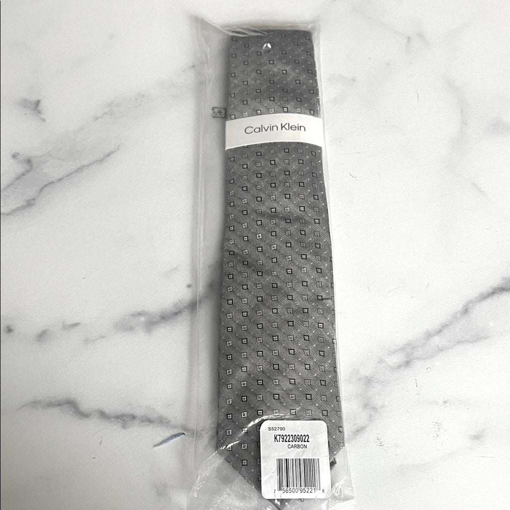 Calvin Klein Men's Slim Chambray Square Neat Tie, NEW
