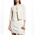 St. John Embellished Knit Jacket in Ecru, Size 2 NEW w/Tag $1,695