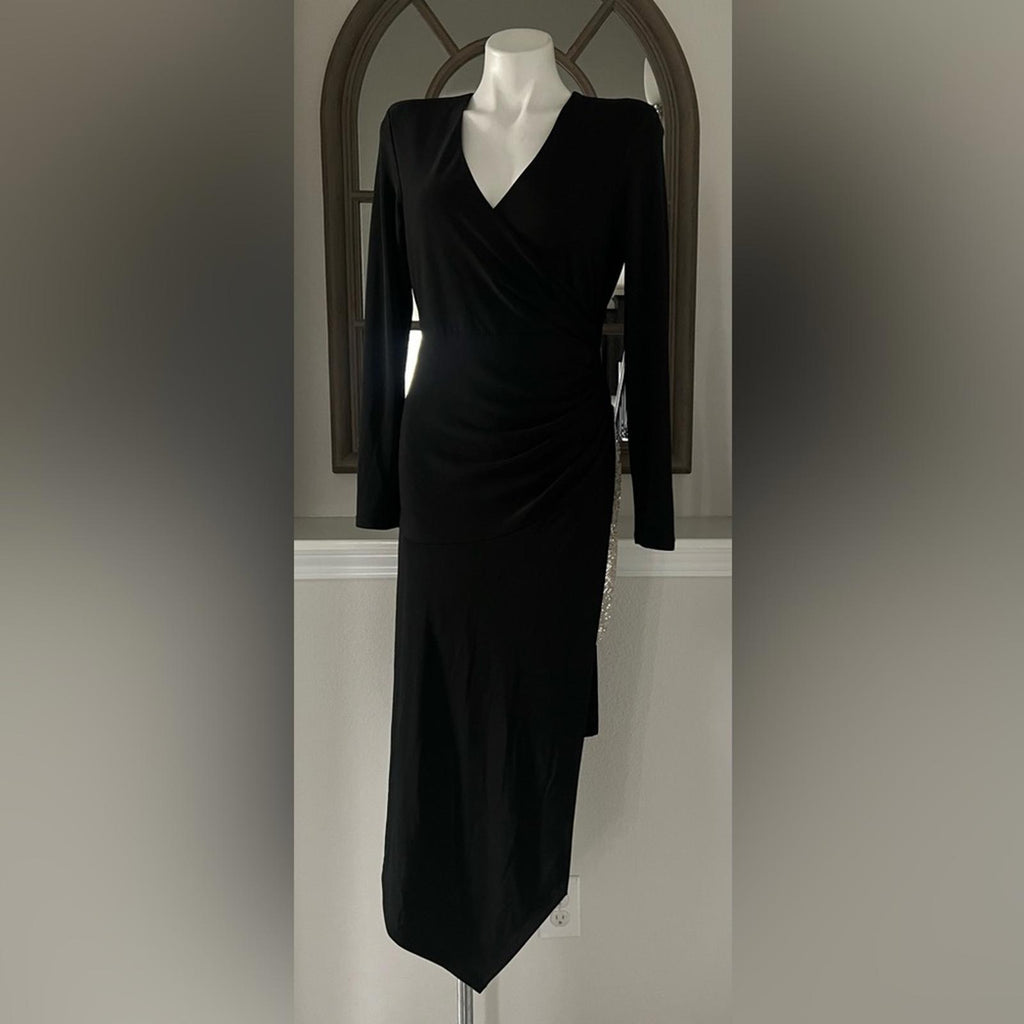 BCBGMaxazria Sequin Asymmetric Midi-Dress, Size 6, New with Tag