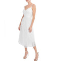 AQUA Lace Mid Calf Fit & Flare Dress, White Size 6 New w/Tag Retail $328