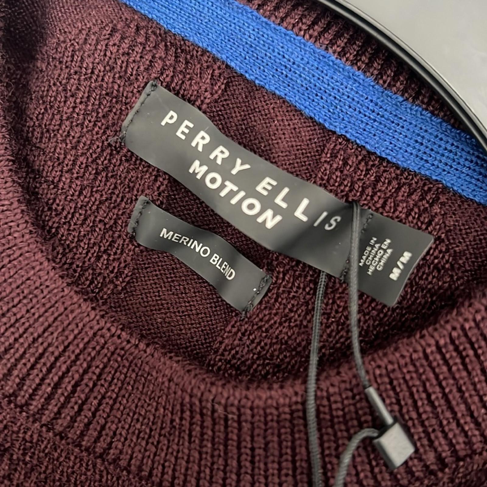 Perry Ellis Motion Textured Crew Neck Sweater Burgundy Size M New w/Tag SOLD OUT