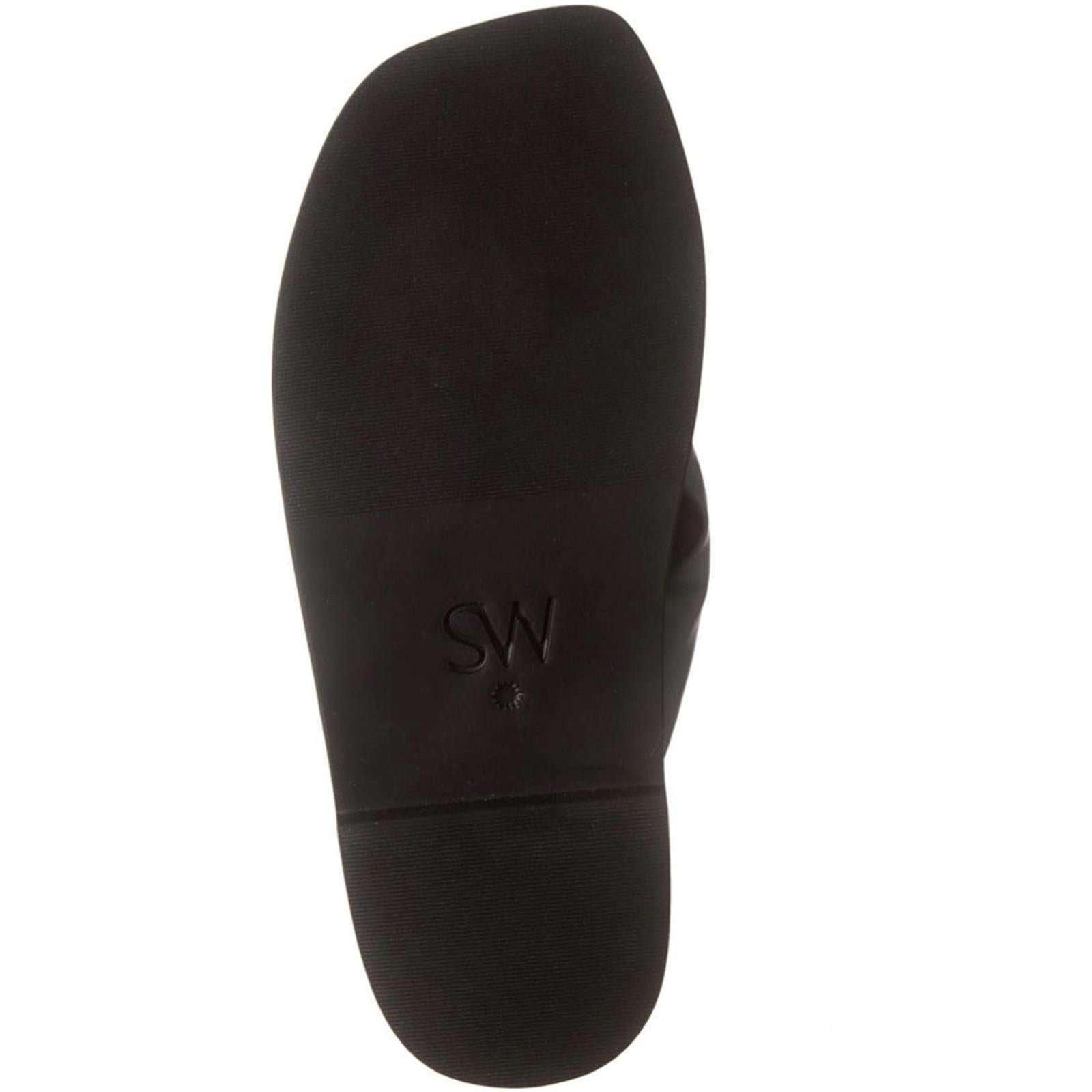 NEW Stuart Weitzman Leather Flip Flops in Black, Size US 8.5/ EU 39