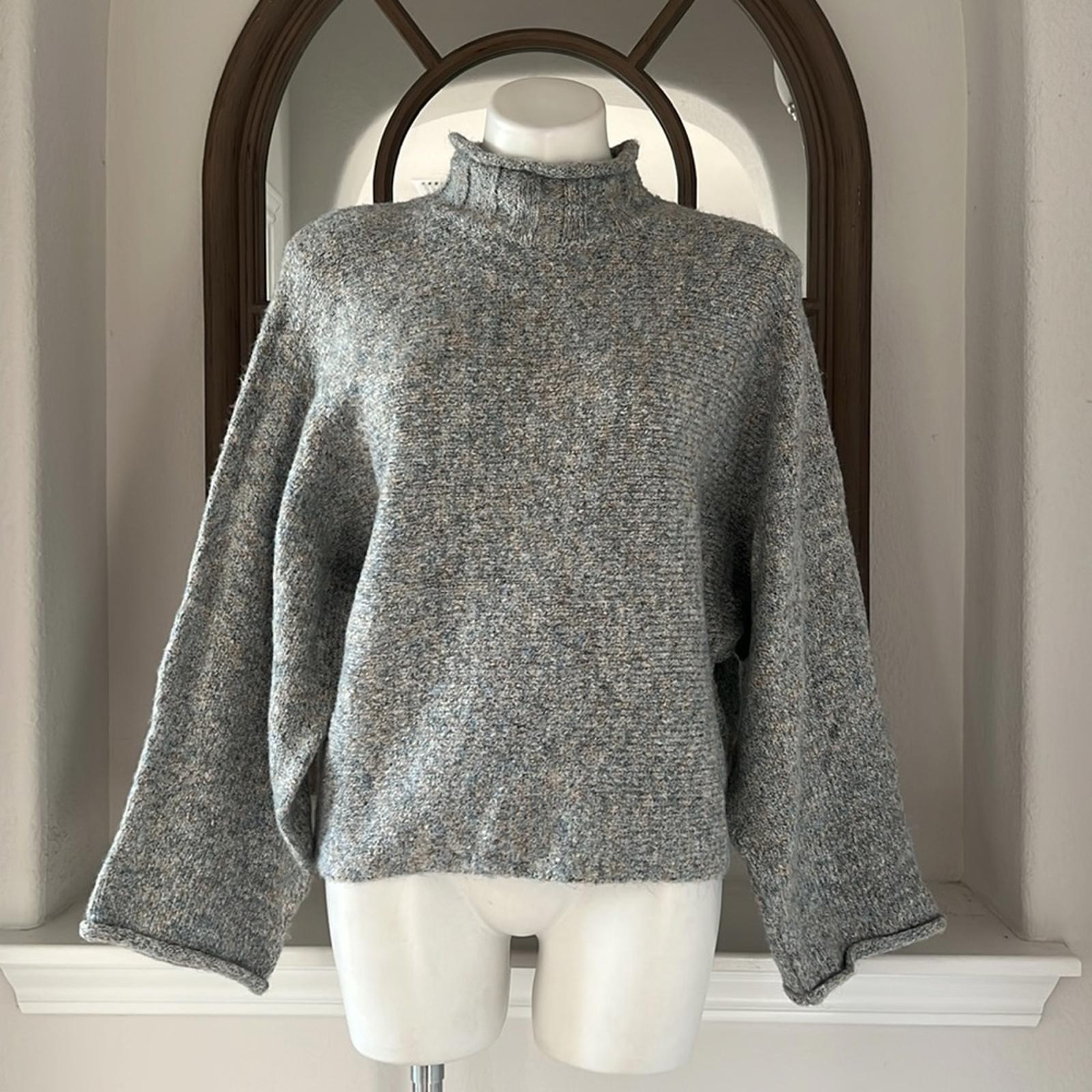 William Rast Slouchy Rolled Mock Neck Wool-Blend Knit Sweater Size M EXCELLENT!