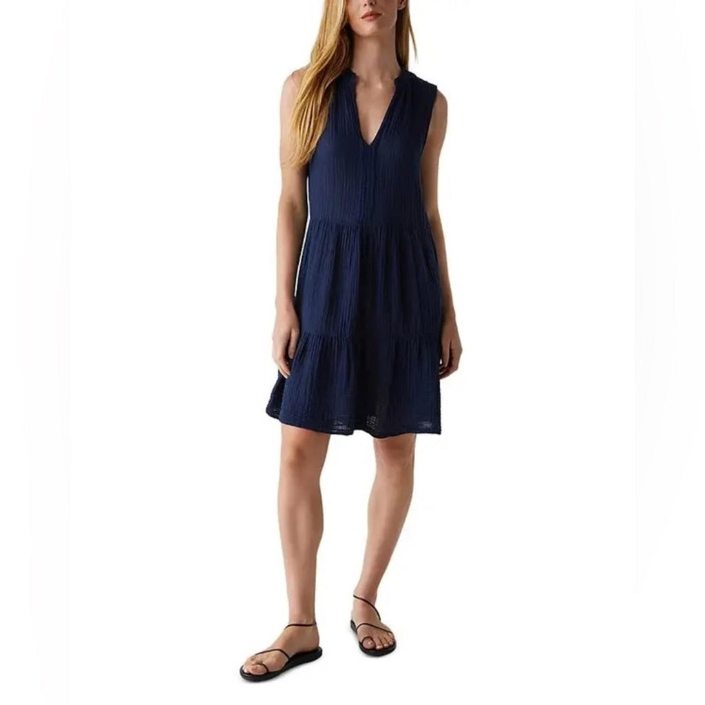 Michael Stars Daisy Above Knee Babydoll Dress in Nocturnal/Navy, Size L, NEW