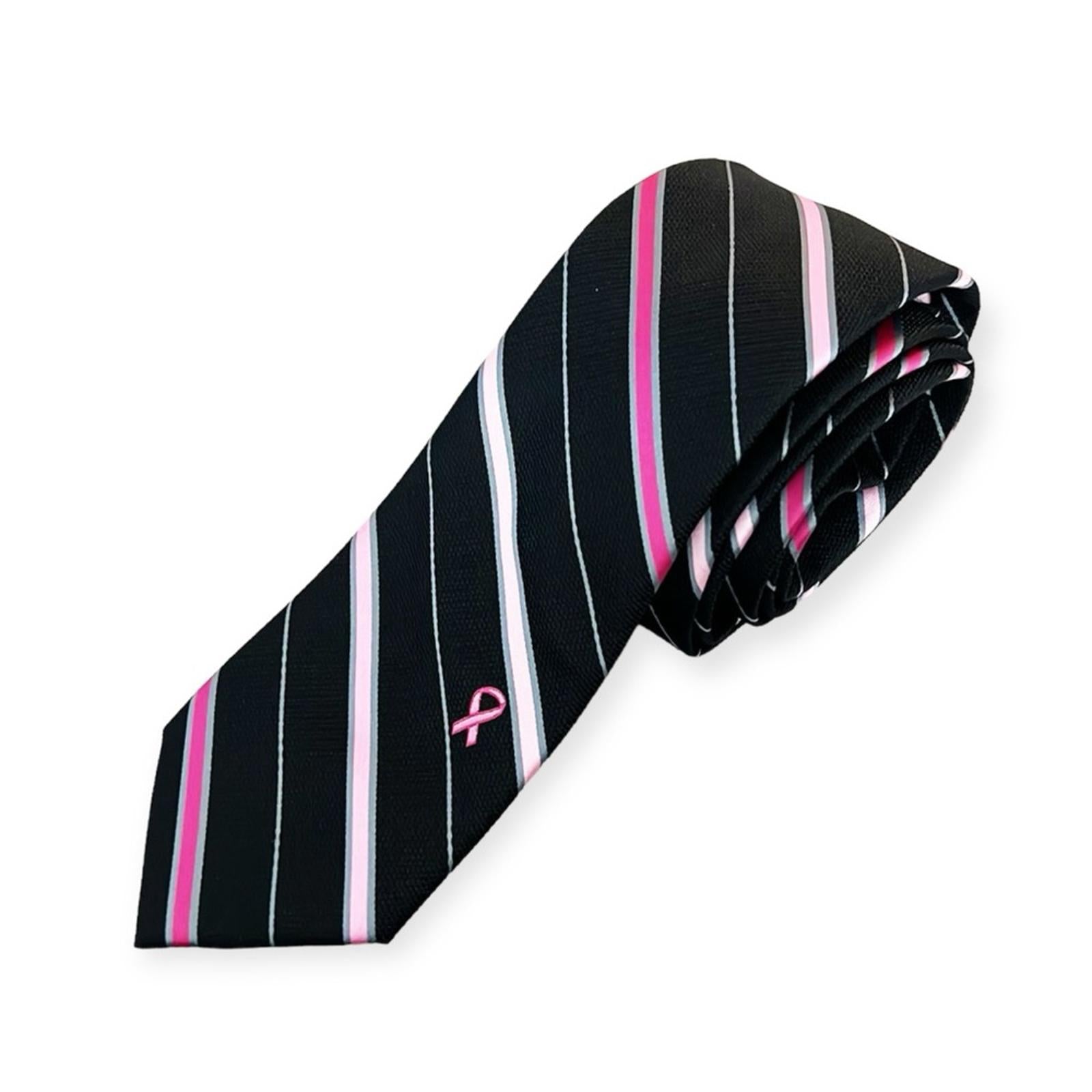 Susan G. Komen Striped Neck Tie, New w/Tag Retail $45