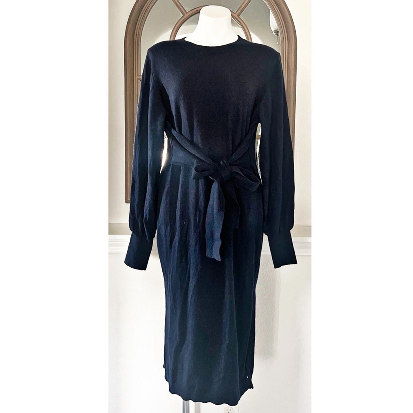 Ted Baker Essya Cashmere-Blend Midi Sweaterdress in Navy, Size Ted 6 EXCELLENT
