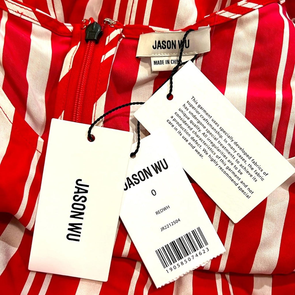 NWT Jason Wu Striped Scoop-Neck Sleeveless Dress, Size 0 New w/Tag Retail $695