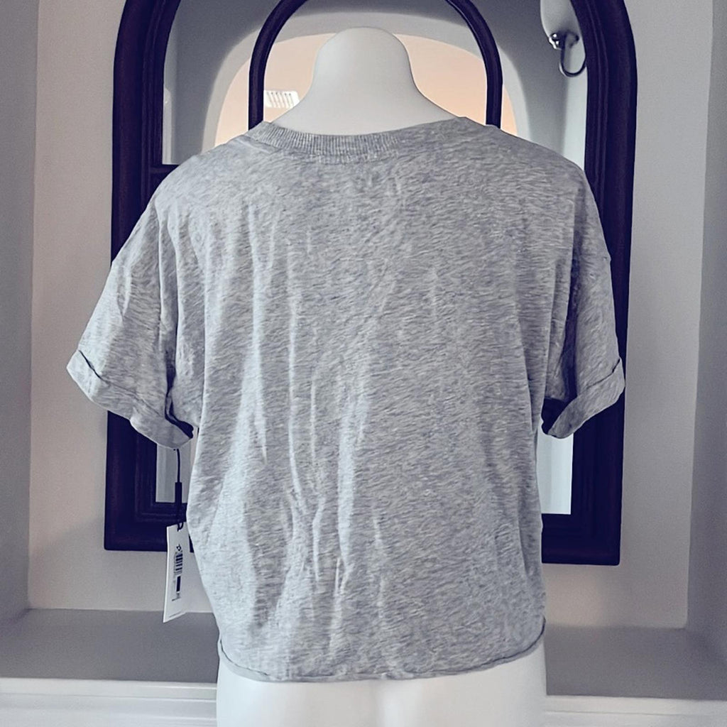Calvin Klein Cropped Logo T Shirt in Gray, Plus Size XX-Large New w/Tag