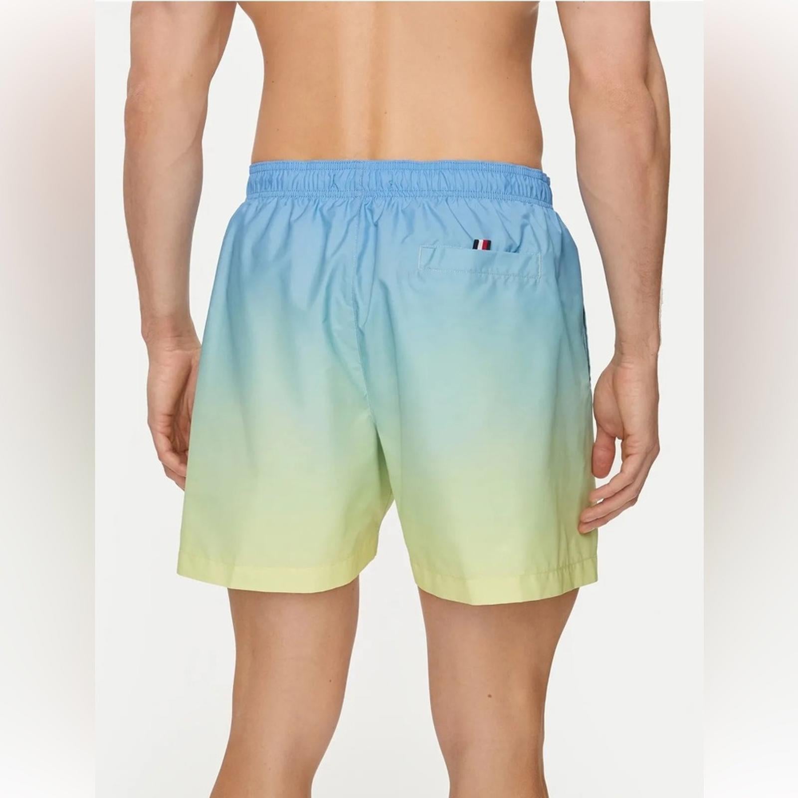 Tommy Hilfiger Ombre Classic Swim Shorts in Blue/Green/Yellow, Quick-Dry NWT XXL
