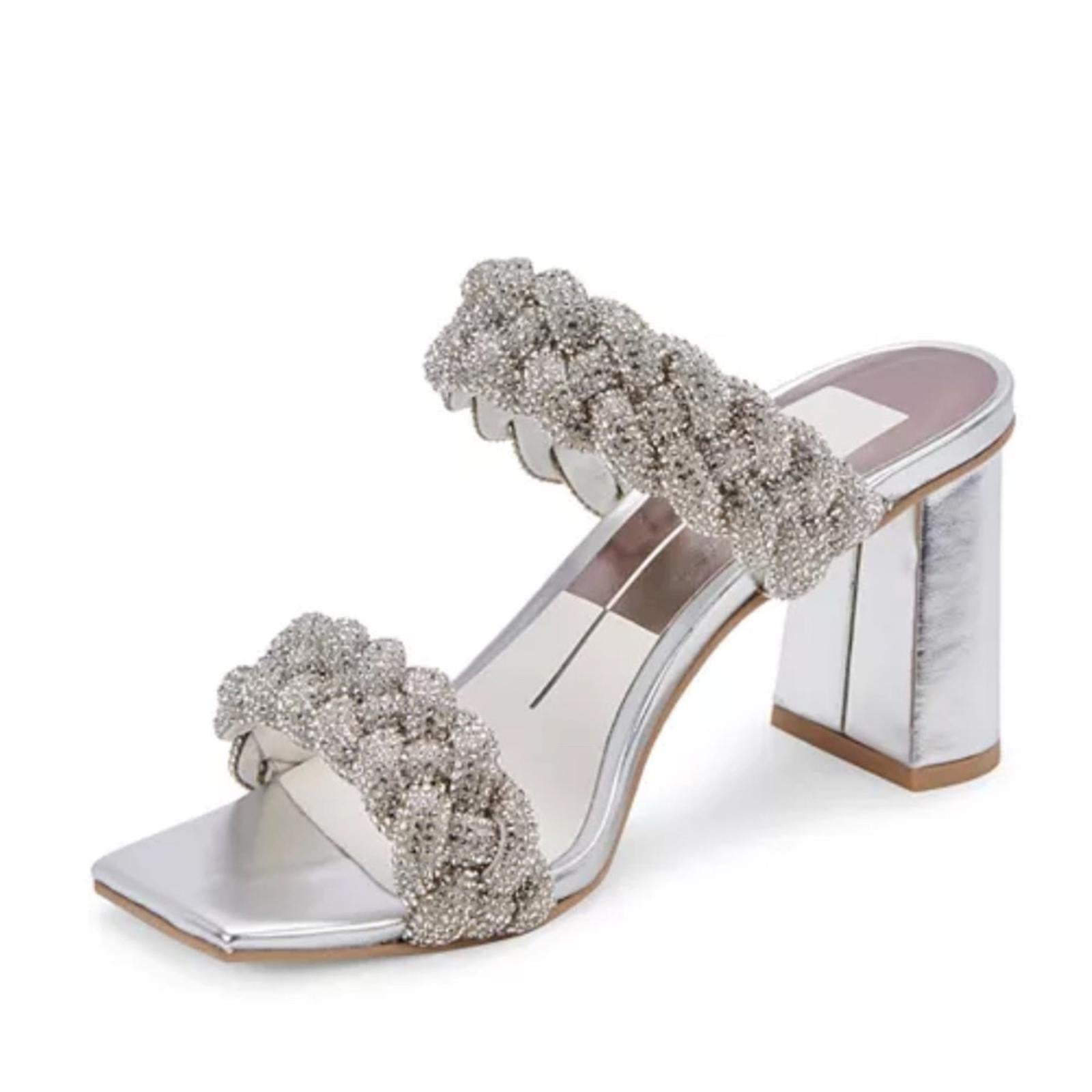 Dolce Vita Paily Embellished High Heel Sandals, Crystal Size 11 NEW in Box $140