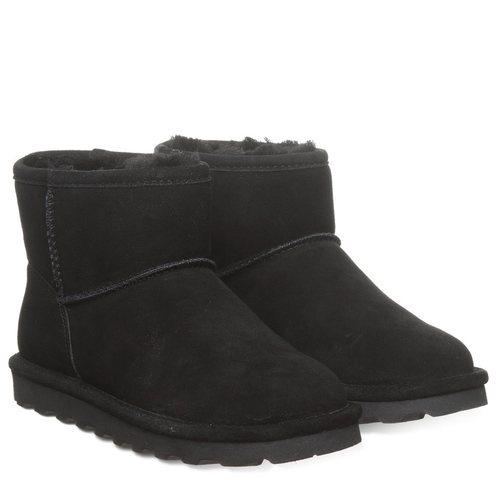 BearPaw Alyssa Suede Ankle Boots in Black, NWT, Size 11